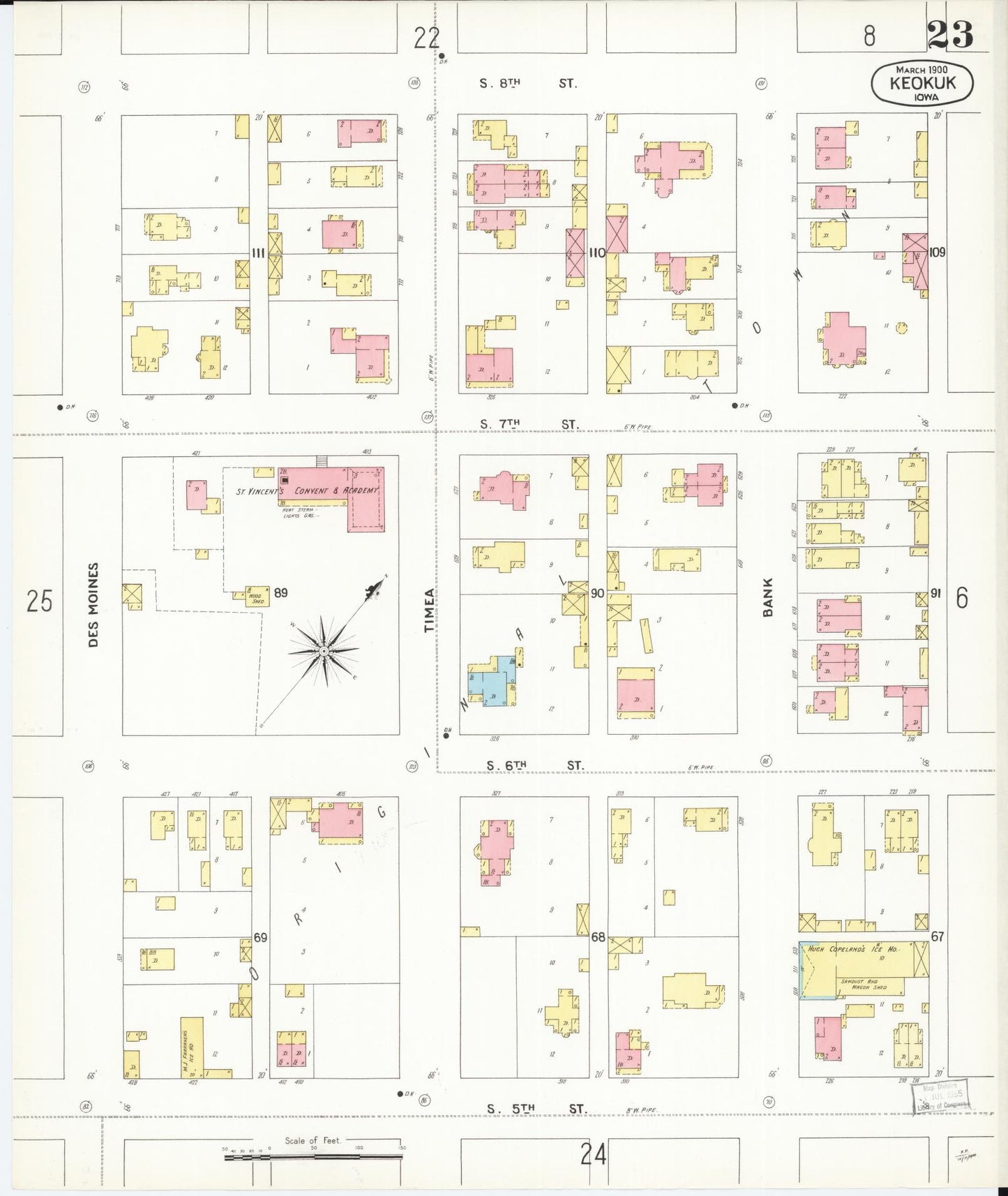Sanborn Fire Insurance Map from Keokuk, Lee County, Iowa (1900), Sheet #0023