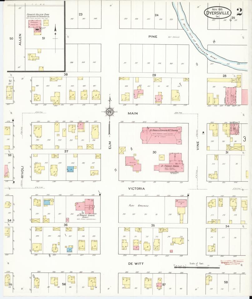 Dyersville, Iowa 1915 – Map View #2