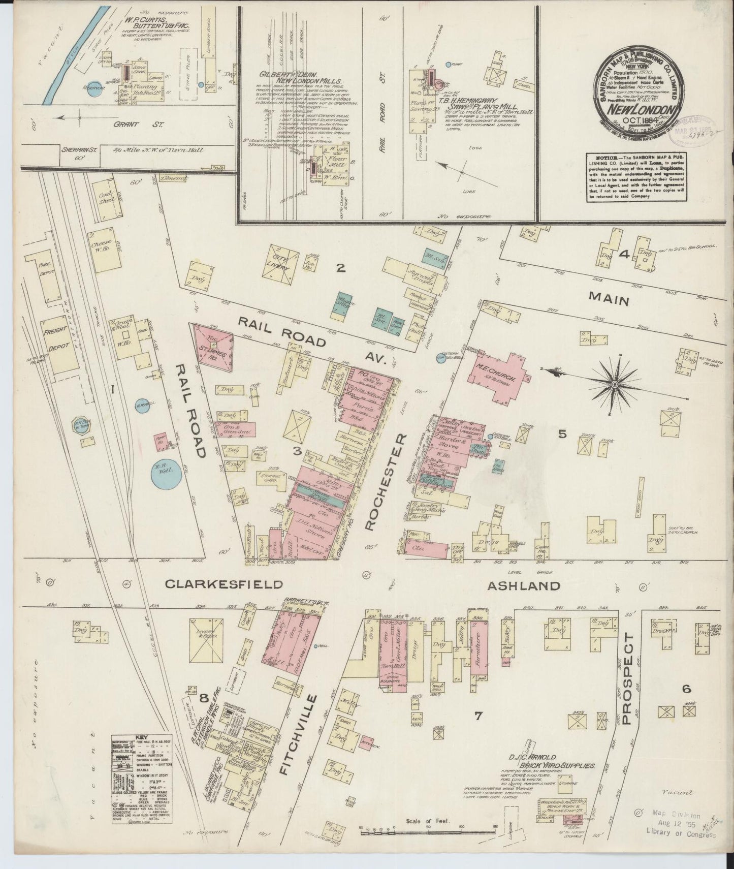 Sanborn Fire Insurance Map from New London, Huron County, Ohio (1884), Sheet #0001 - Historic Sanborn Fire Insurance Map Print, vintage old map wall art, antique decor, genealogy gift, Ohio Ohio map