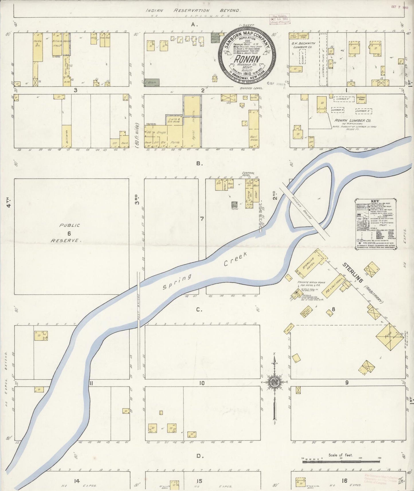 Sanborn Fire Insurance Map from Ronan, Lake County, Montana (1910), Sheet #0001 - Historic Sanborn Fire Insurance Map Print, vintage old map wall art, antique decor, genealogy gift, Montana Montana map