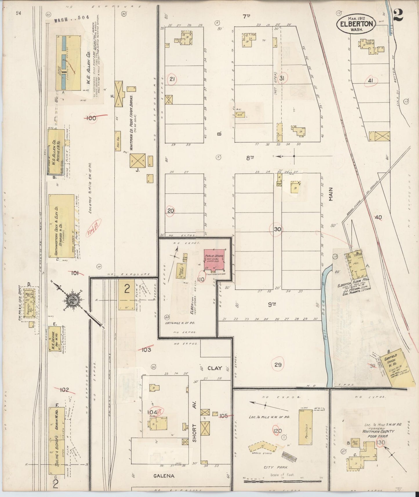 Sanborn Fire Insurance Map from Elberton, Whitman County, Washington (1929), Sheet #0002 - Complete Map Set gallery image, historic Sanborn map, vintage wall art, Washington Washington