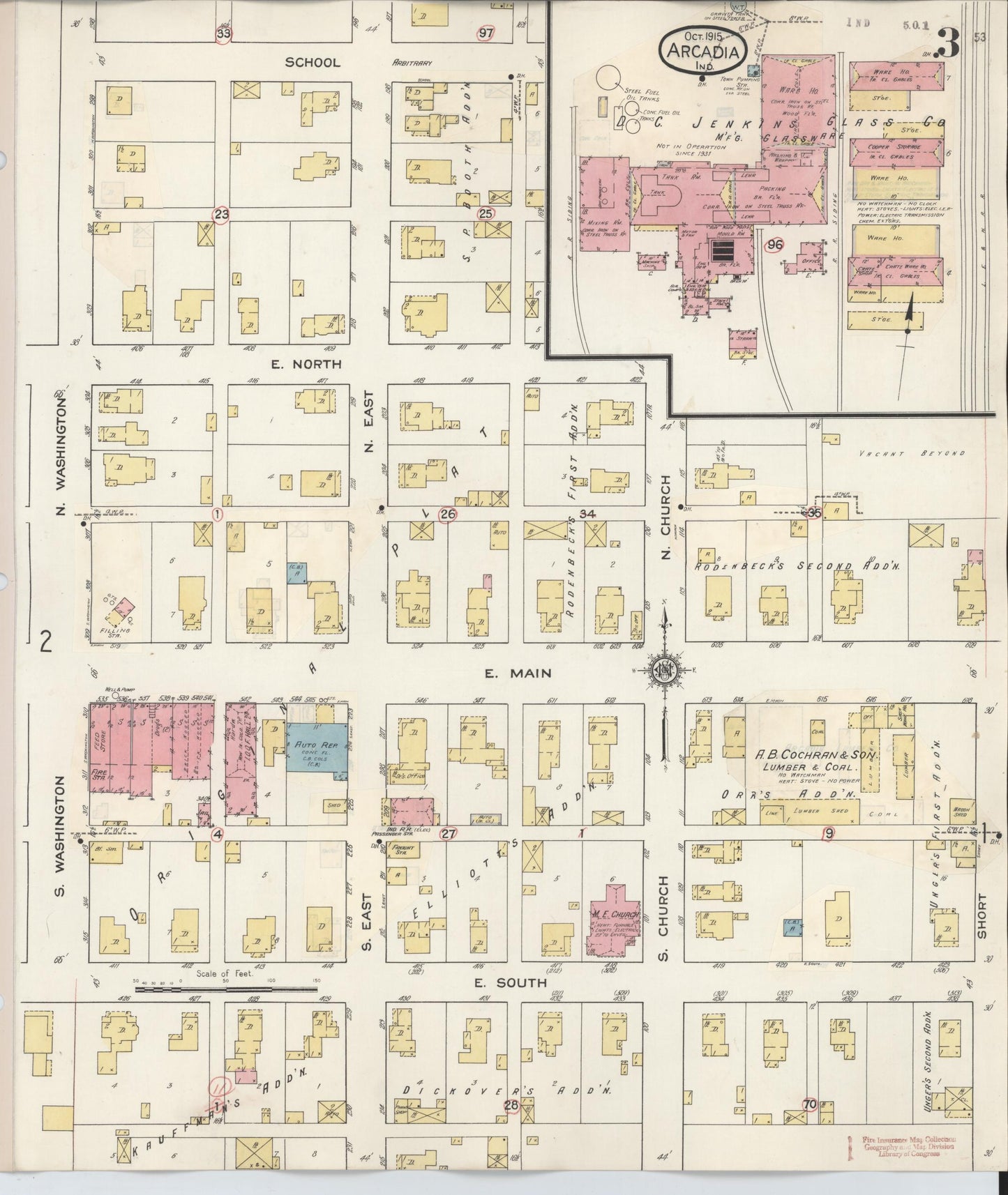 Sanborn Fire Insurance Map from Arcadia, Hamilton County, Indiana (1933), Sheet #0003 - Complete Map Set gallery image, historic Sanborn map, vintage wall art, Indiana Indiana