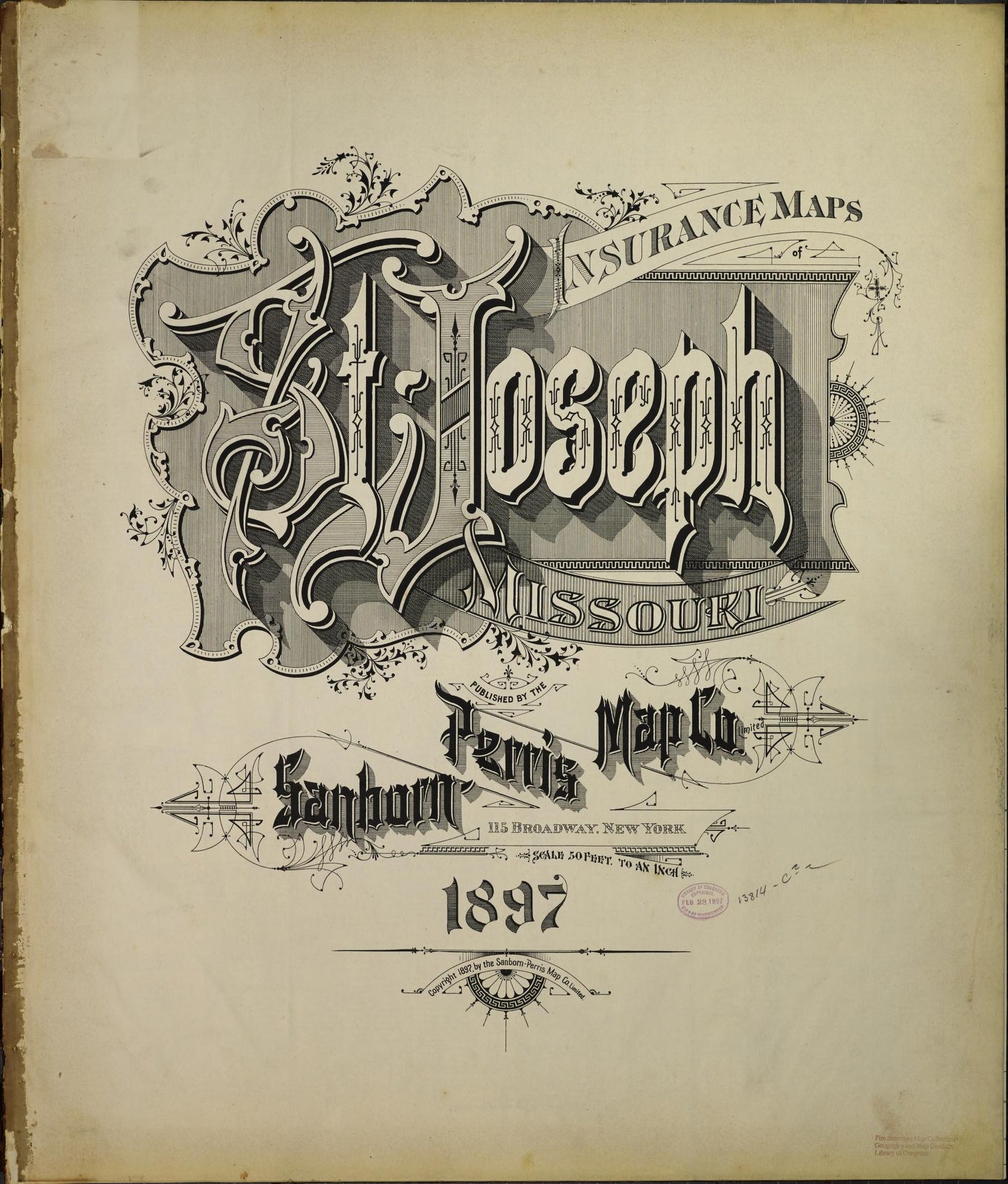 Sanborn Fire Insurance Map from Saint Joseph, Buchanan County, Missouri. (1897) – Historic Sanborn Fire Insurance Map Print