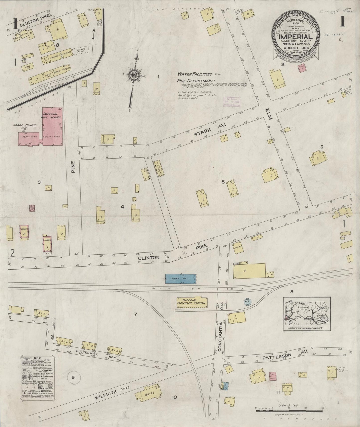 Sanborn Fire Insurance Map from Imperial, Allegheny County, Pennsylvania. (1925) – Historic Sanborn Fire Insurance Map Print