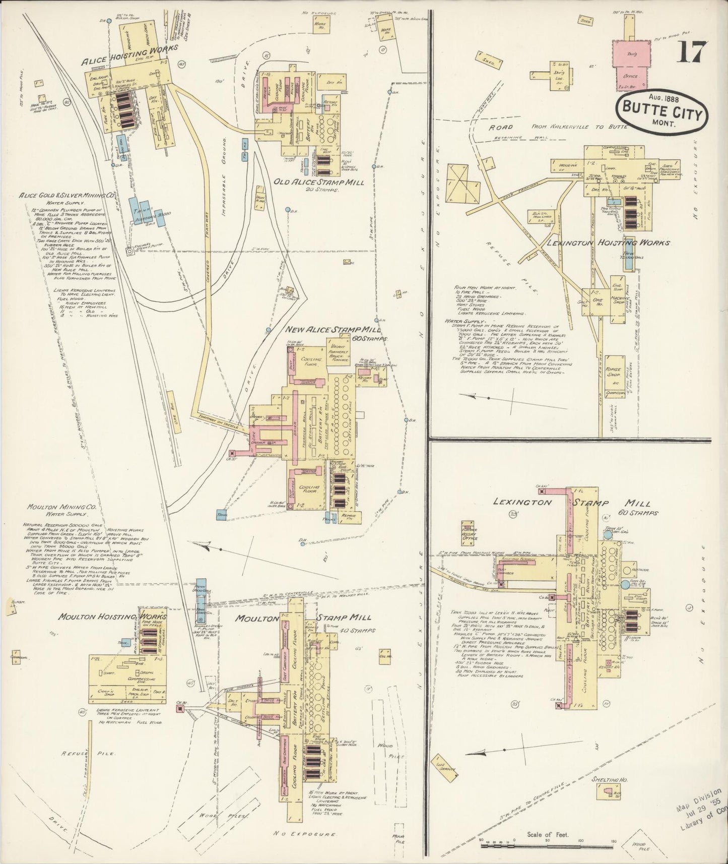 Sanborn Fire Insurance Map from Butte, Silver Bow County, Montana (1888), Sheet #0017 - Historic Sanborn Fire Insurance Map Print, vintage old map wall art, antique decor, genealogy gift, Montana Montana map