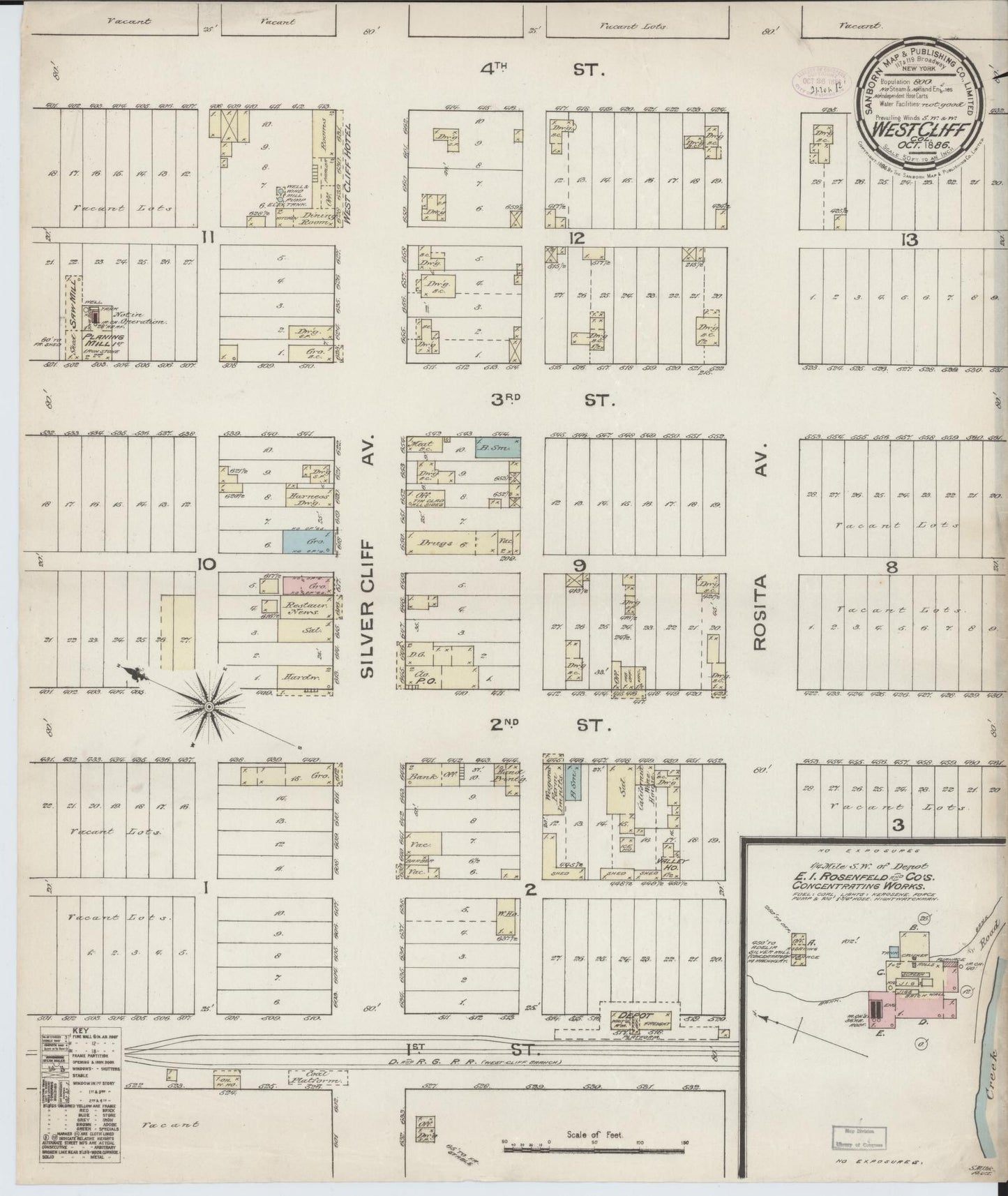 Sanborn Fire Insurance Map from West Cliff, Custer County, Colorado. (1886) – Historic Sanborn Fire Insurance Map Print