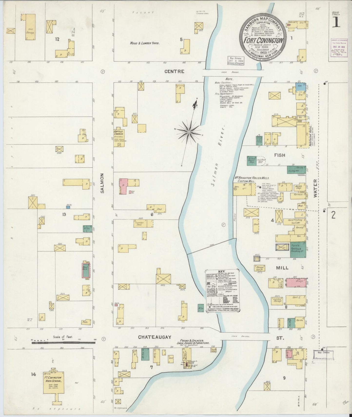 Sanborn Fire Insurance Map from Fort Covington, Franklin County, New York. (1903) – Historic Sanborn Fire Insurance Map Print