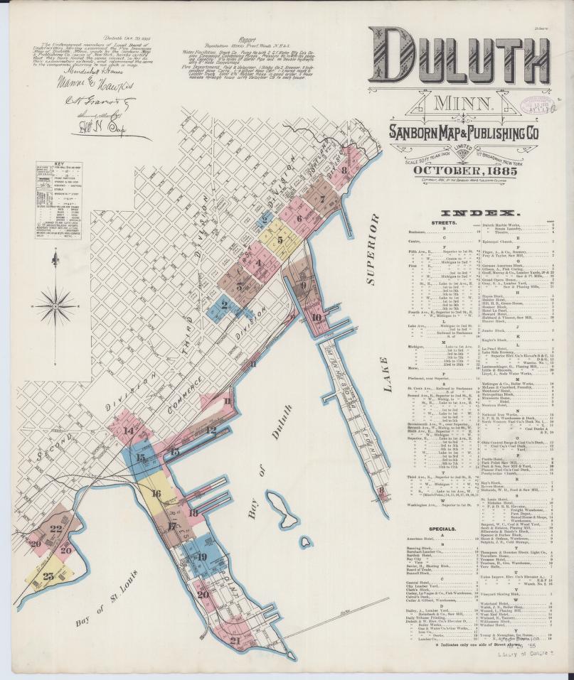 Sanborn Fire Insurance Map from Duluth, Saint Louis County, Minnesota. (1885) – Map View