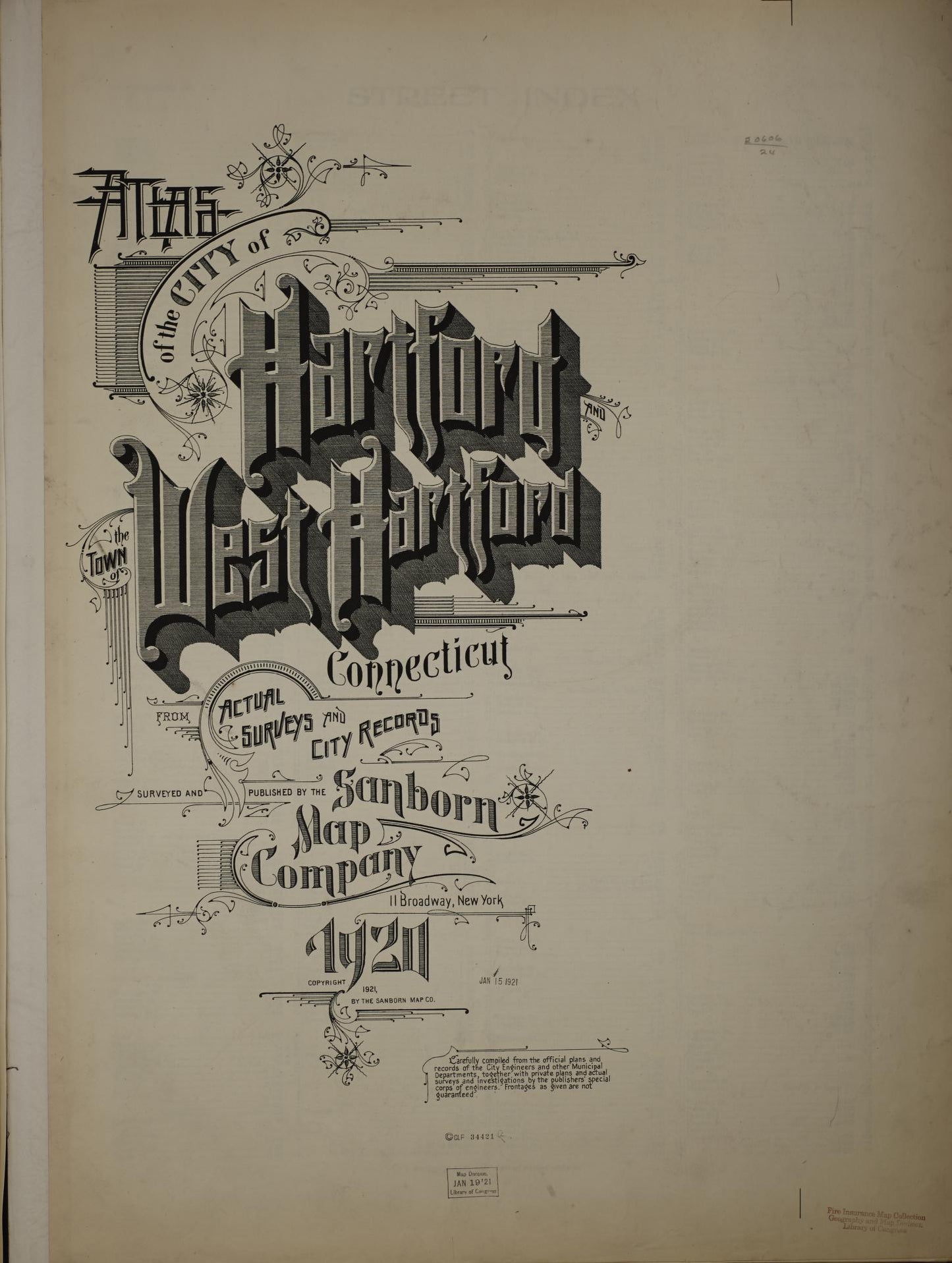 Sanborn Fire Insurance Map from Hartford, Hartford County, Connecticut. (1920) – Historic Sanborn Fire Insurance Map Print