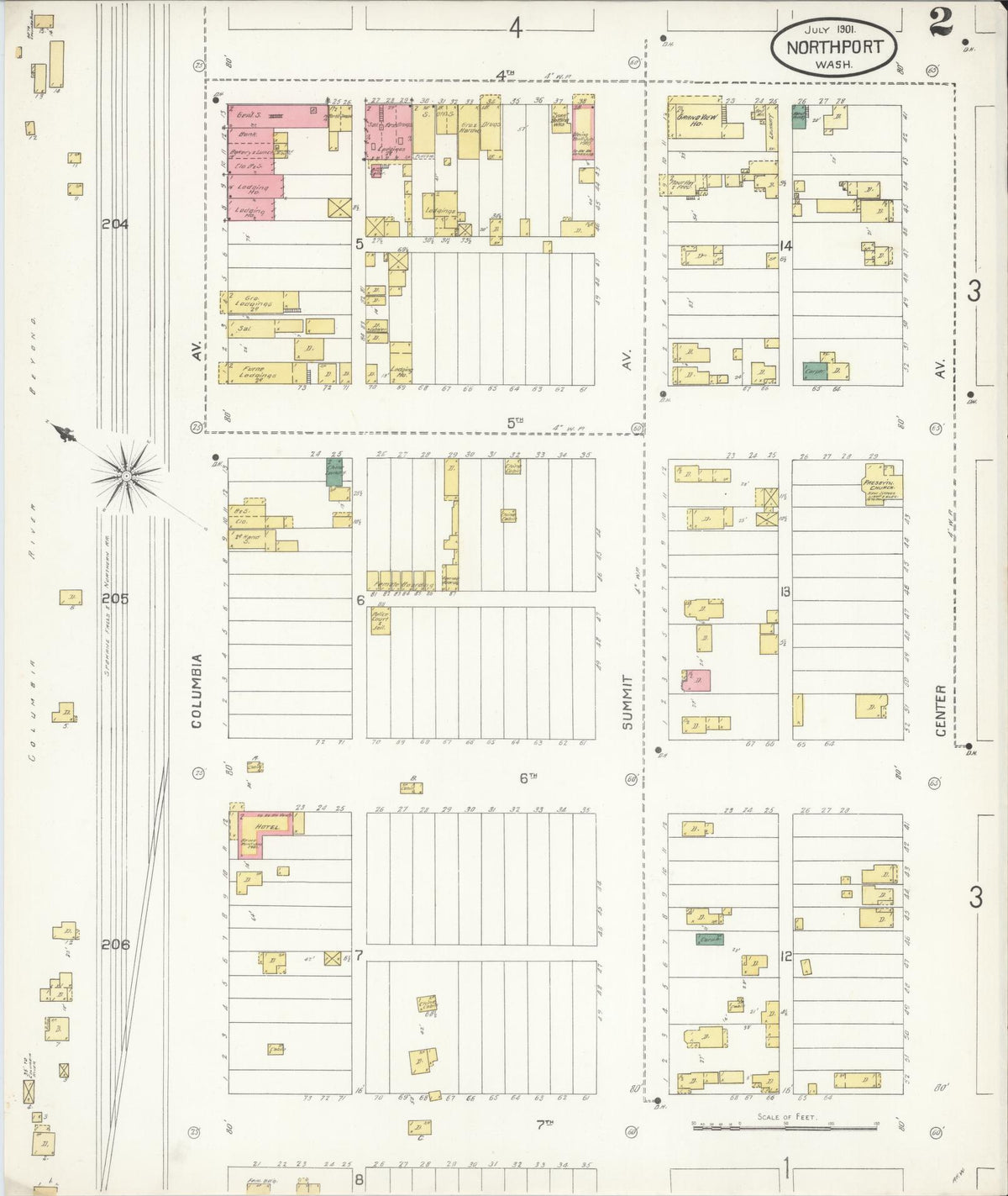 Sanborn Fire Insurance Map from Northport, Stevens County, Washington (1901), Sheet #0002 - Historic Sanborn Fire Insurance Map Print, vintage old map wall art, antique decor, genealogy gift, Washington Washington map