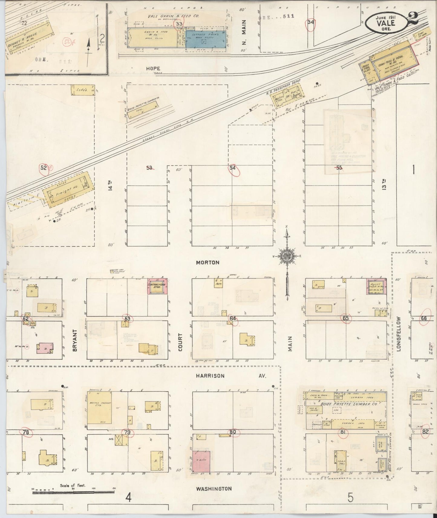 Sanborn Fire Insurance Map from Vale, Malheur County, Oregon (1941), Sheet #0002 - Historic Sanborn Fire Insurance Map Print, vintage old map wall art, antique decor, genealogy gift, Oregon Oregon map
