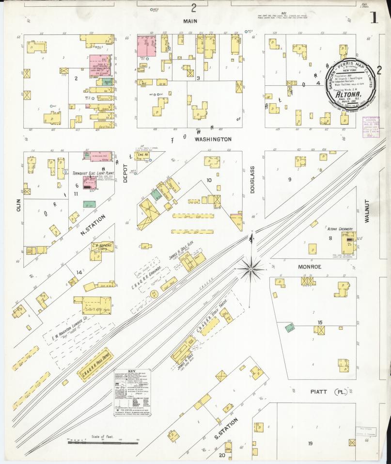 Sanborn Fire Insurance Map from Altona, Knox County, Illinois. (1901) – Map View