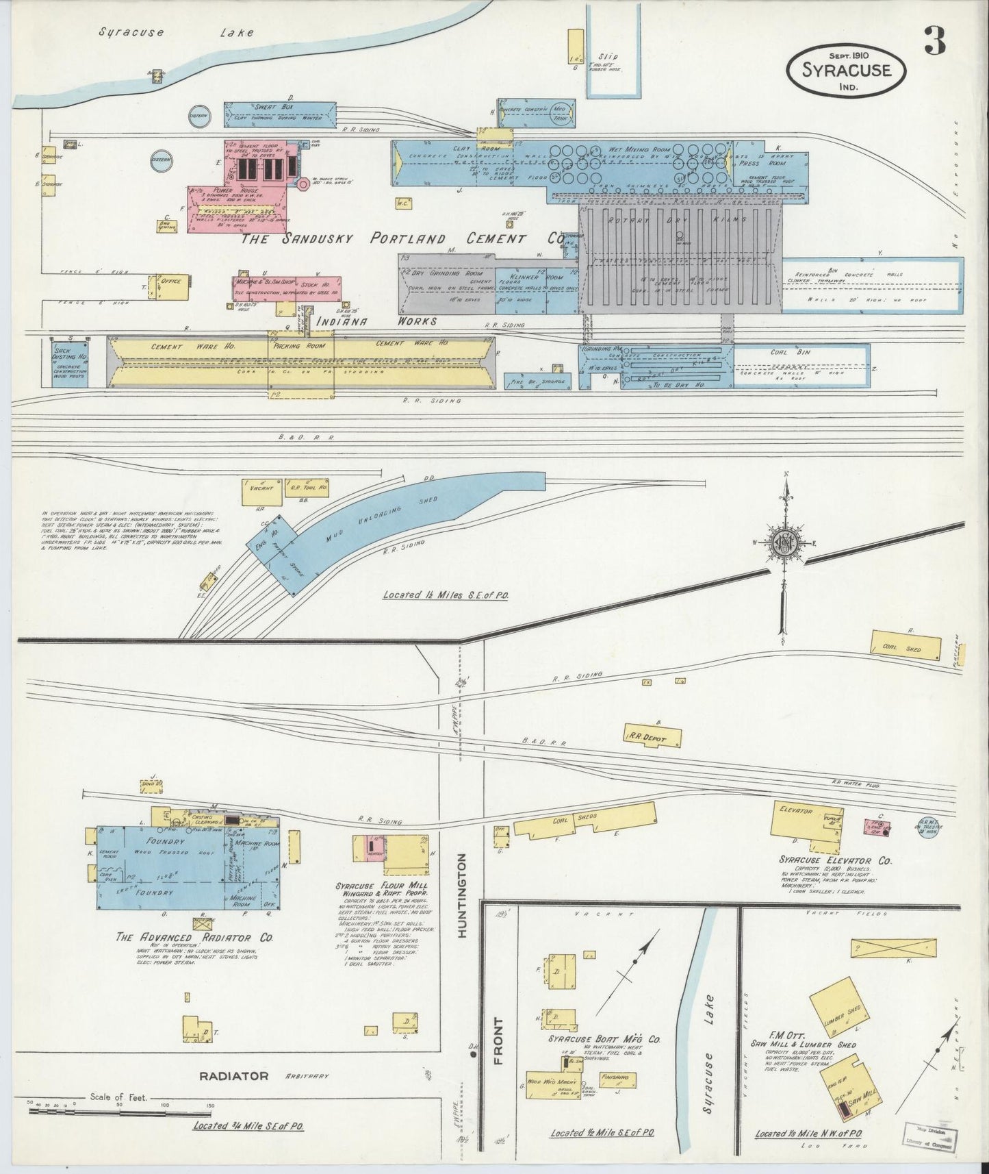 Sanborn Fire Insurance Map from Syracuse, Kosciusko County, Indiana (1910), Sheet #0003 - Complete Map Set gallery image, historic Sanborn map, vintage wall art, Indiana Indiana