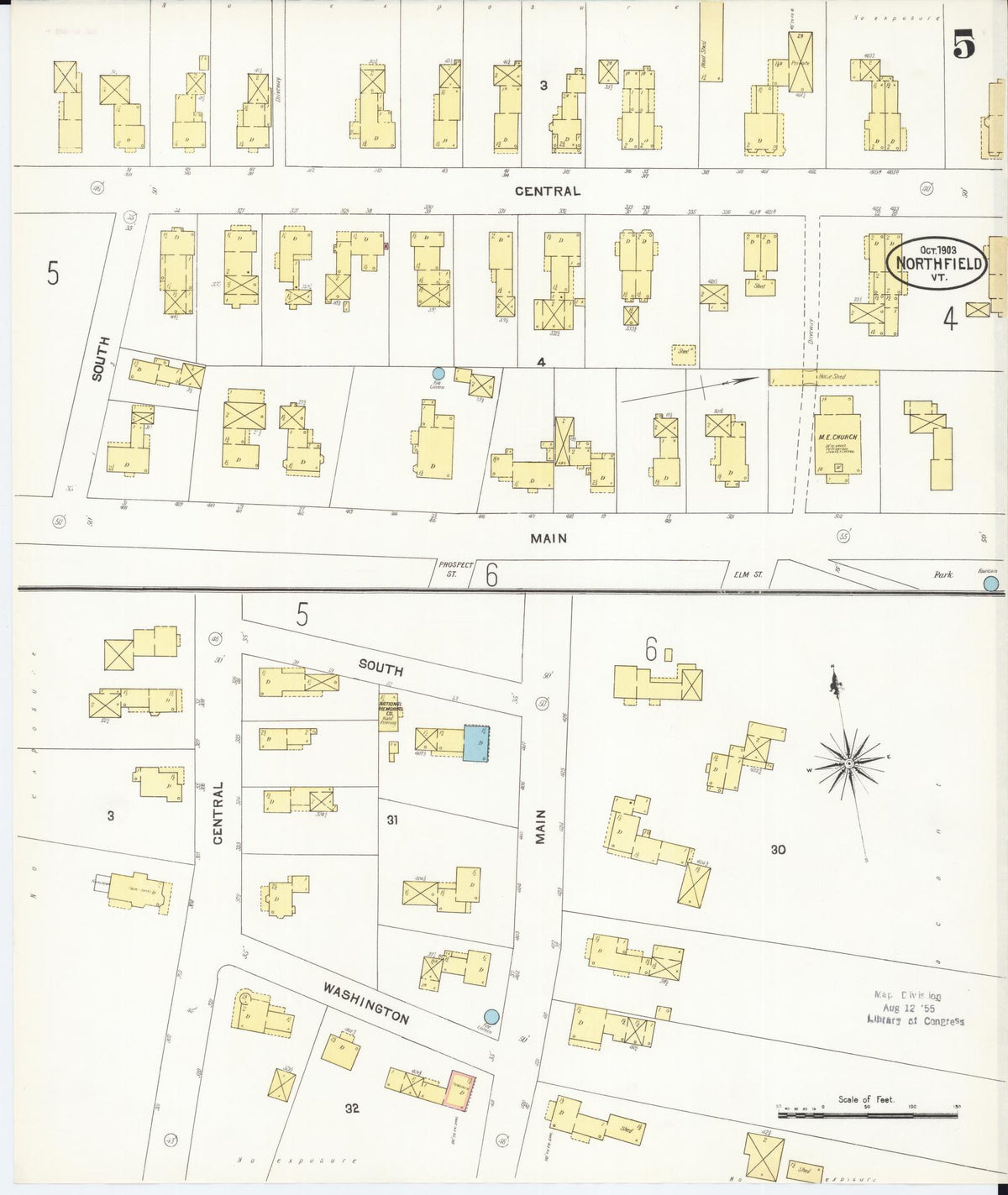 Sanborn Fire Insurance Map from Northfield, Washington County, Vermont (1903), Sheet #0005 - Historic Sanborn Fire Insurance Map Print, vintage old map wall art, antique decor, genealogy gift, Vermont Vermont map