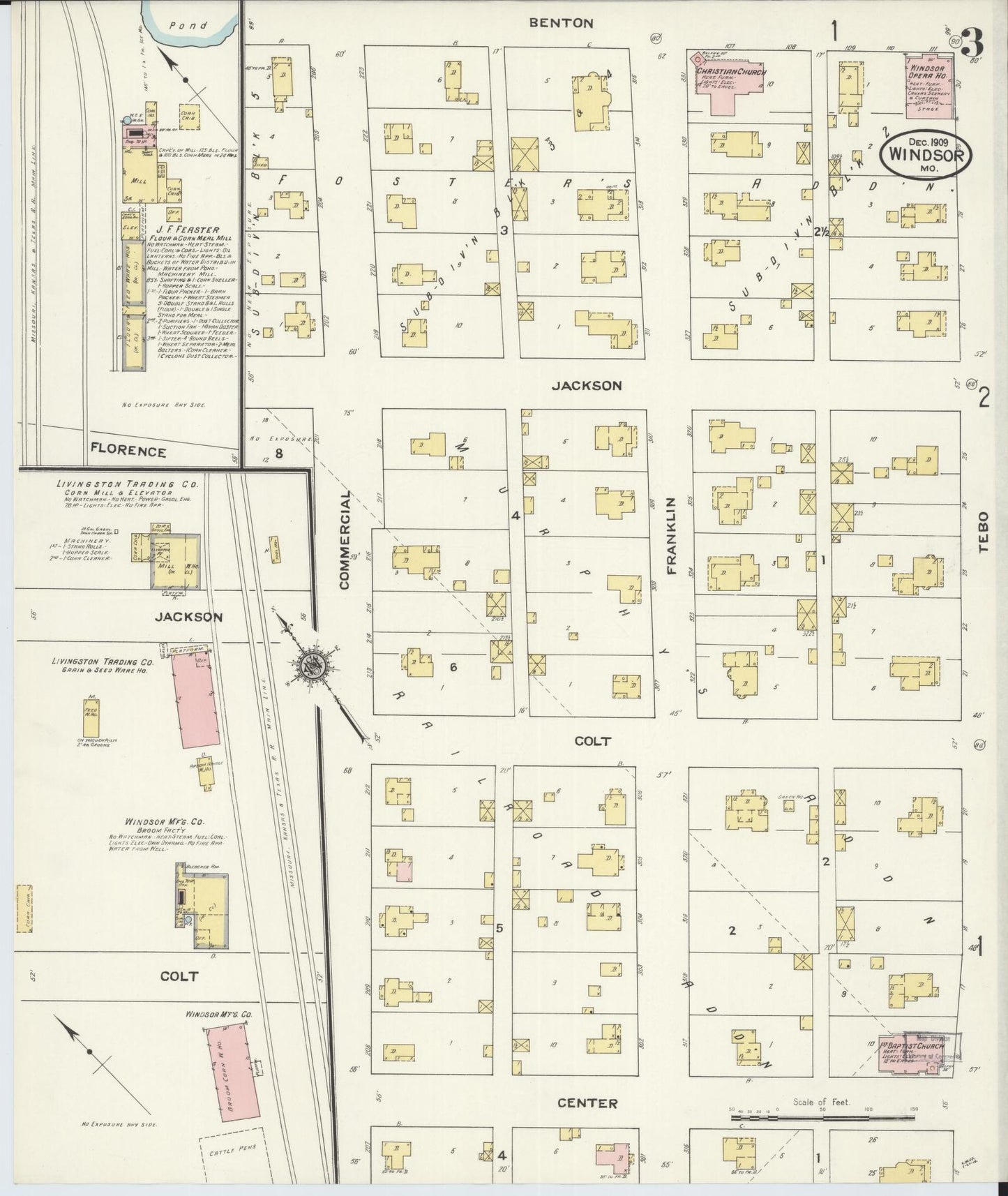 Sanborn Fire Insurance Map from Windsor, Henry County, Missouri (1909), Sheet #0003 - Complete Map Set gallery image, historic Sanborn map, vintage wall art, Missouri Missouri