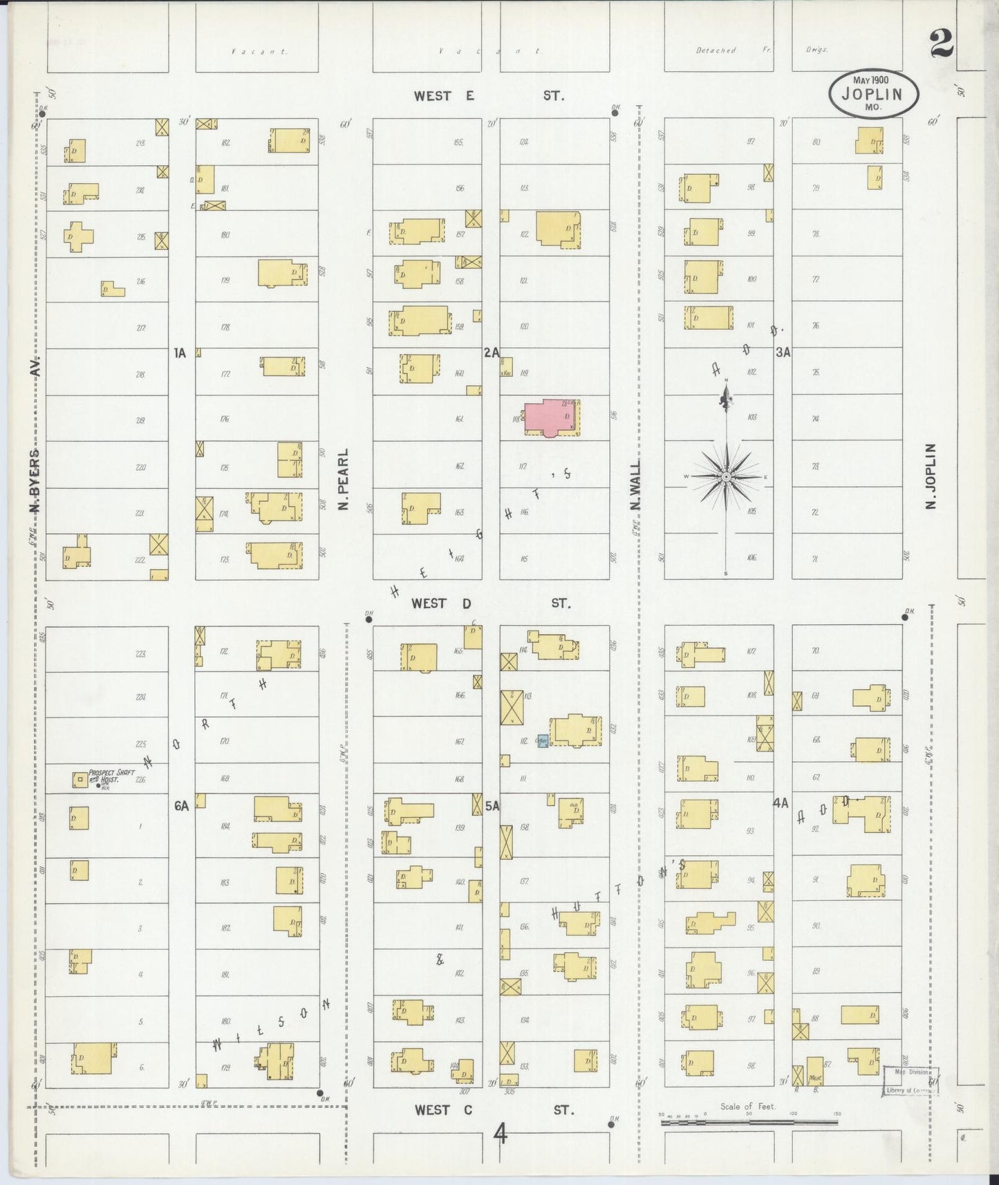 Sanborn Fire Insurance Map from Joplin, Jasper County, Missouri (1900), Sheet #0002 - Historic Sanborn Fire Insurance Map Print, vintage old map wall art, antique decor, genealogy gift, Missouri Missouri map