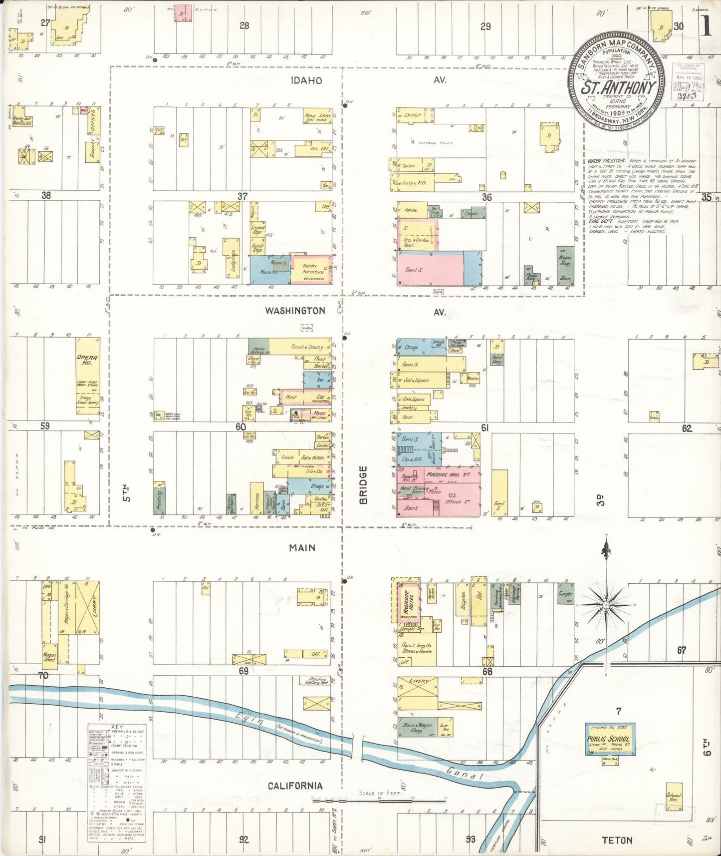 Sanborn Fire Insurance Map from Saint Anthony, Fremont County, Idaho. (1903) – Historic Sanborn Fire Insurance Map Print
