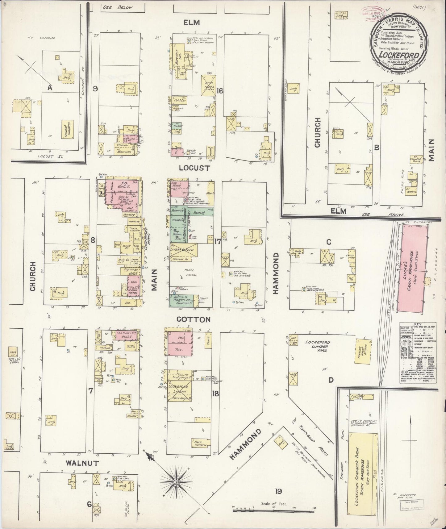 Sanborn Fire Insurance Map from Lockeford, San Joaquin County, California (1890), Sheet #0001 - Historic Sanborn Fire Insurance Map Print, vintage old map wall art, antique decor, genealogy gift, California California map