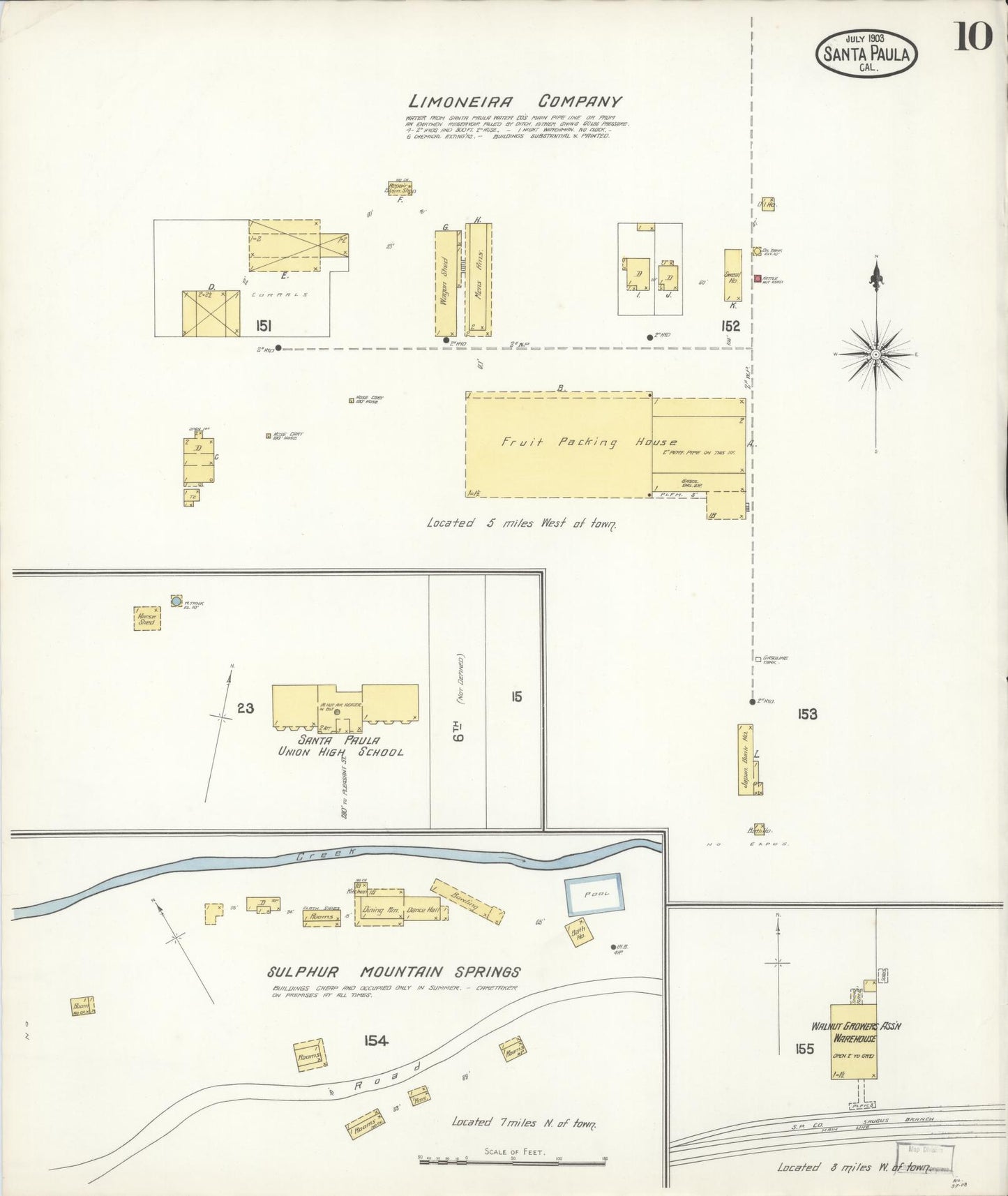 Sanborn Fire Insurance Map from Santa Paula, Ventura County, California (1903), Sheet #0010 - Complete Map Set gallery image, historic Sanborn map, vintage wall art, California California