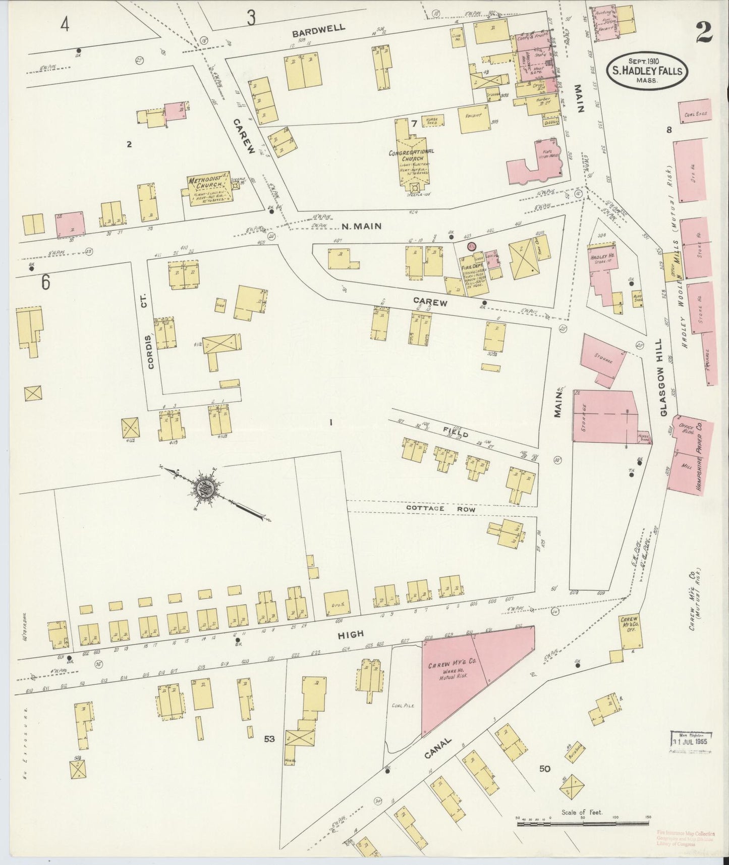 Sanborn Fire Insurance Map from South Hadley Falls, Hampshire County, Massachusetts (1910), Sheet #0002 - Historic Sanborn Fire Insurance Map Print, vintage old map wall art, antique decor, genealogy gift, Massachusetts Massachusetts map