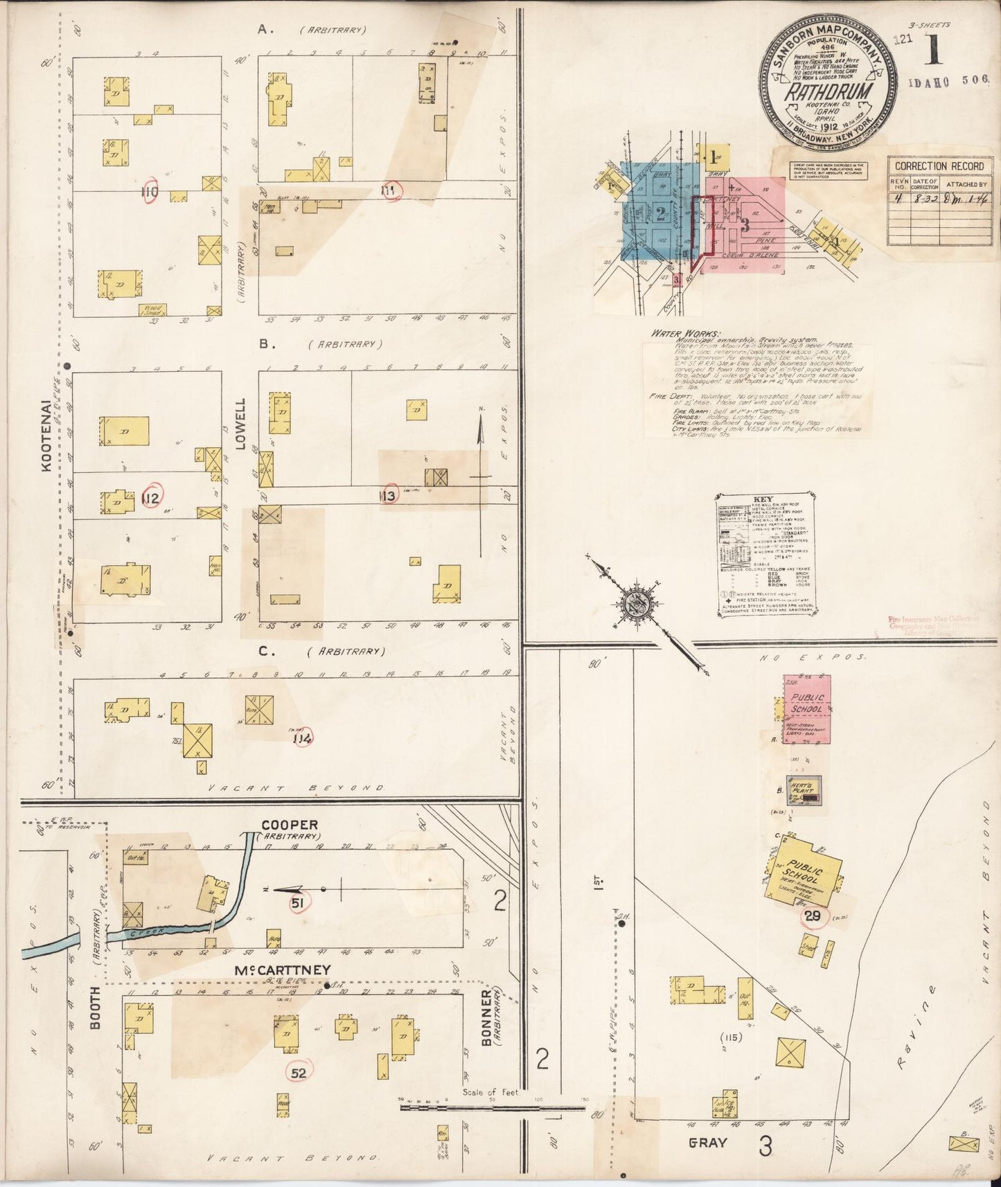 Sanborn Fire Insurance Map from Rathdrum, Kootenai County, Idaho. (1932) – Historic Sanborn Fire Insurance Map Print