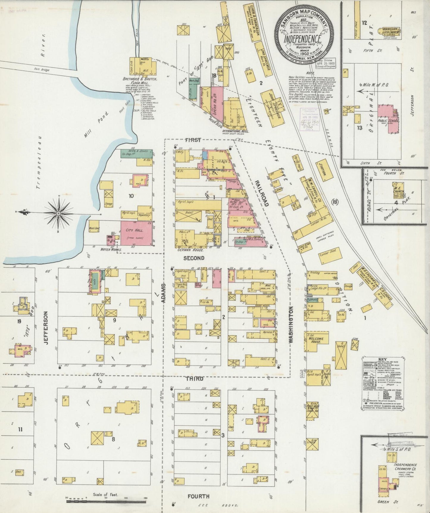 Sanborn Fire Insurance Map from Independence, Trempealeau County, Wisconsin (1903), Sheet #0001 - Historic Sanborn Fire Insurance Map Print, vintage old map wall art, antique decor, genealogy gift, Wisconsin Wisconsin map