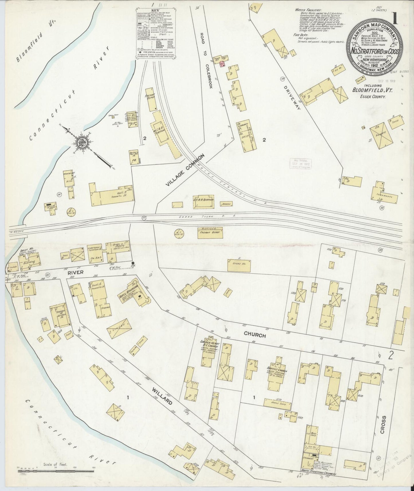 Sanborn Fire Insurance Map from North Stratford, Coos County, New Hampshire. (1912) – Historic Sanborn Fire Insurance Map Print