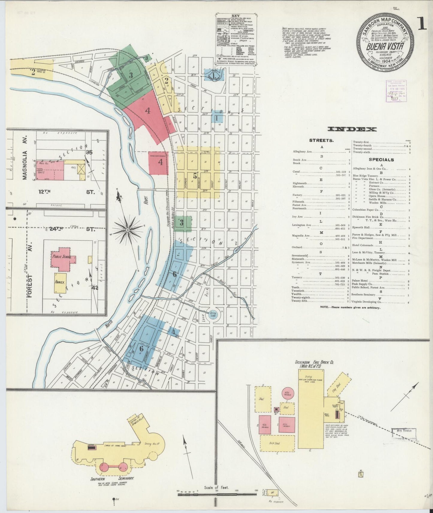 Sanborn Fire Insurance Map from Buena Vista, Independent Cities, Virginia. (1904) – Historic Sanborn Fire Insurance Map Print
