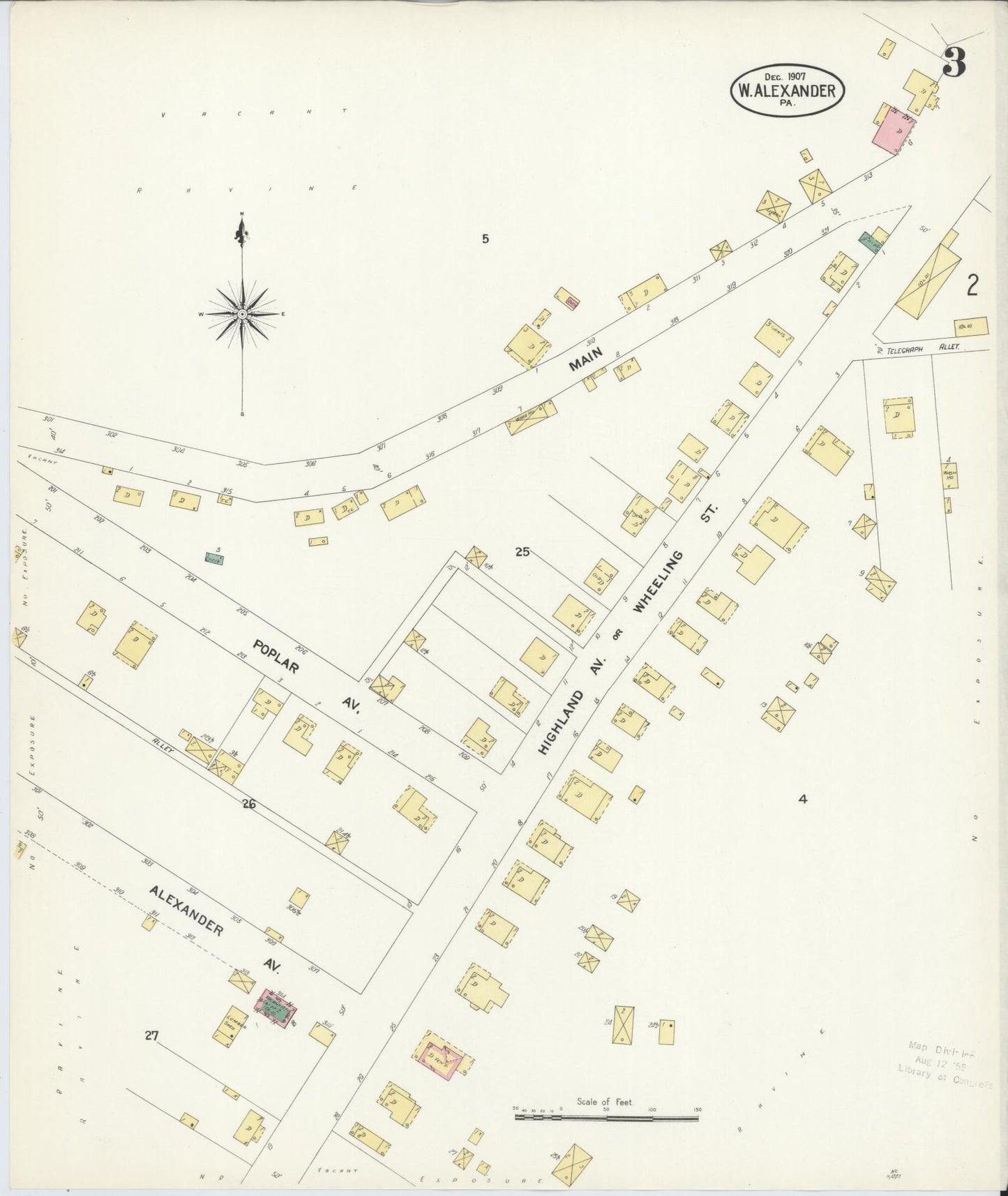 Sanborn Fire Insurance Map from West Alexander, Washington County, Pennsylvania (1907), Sheet #0003 - Complete Map Set gallery image, historic Sanborn map, vintage wall art, Pennsylvania Pennsylvania