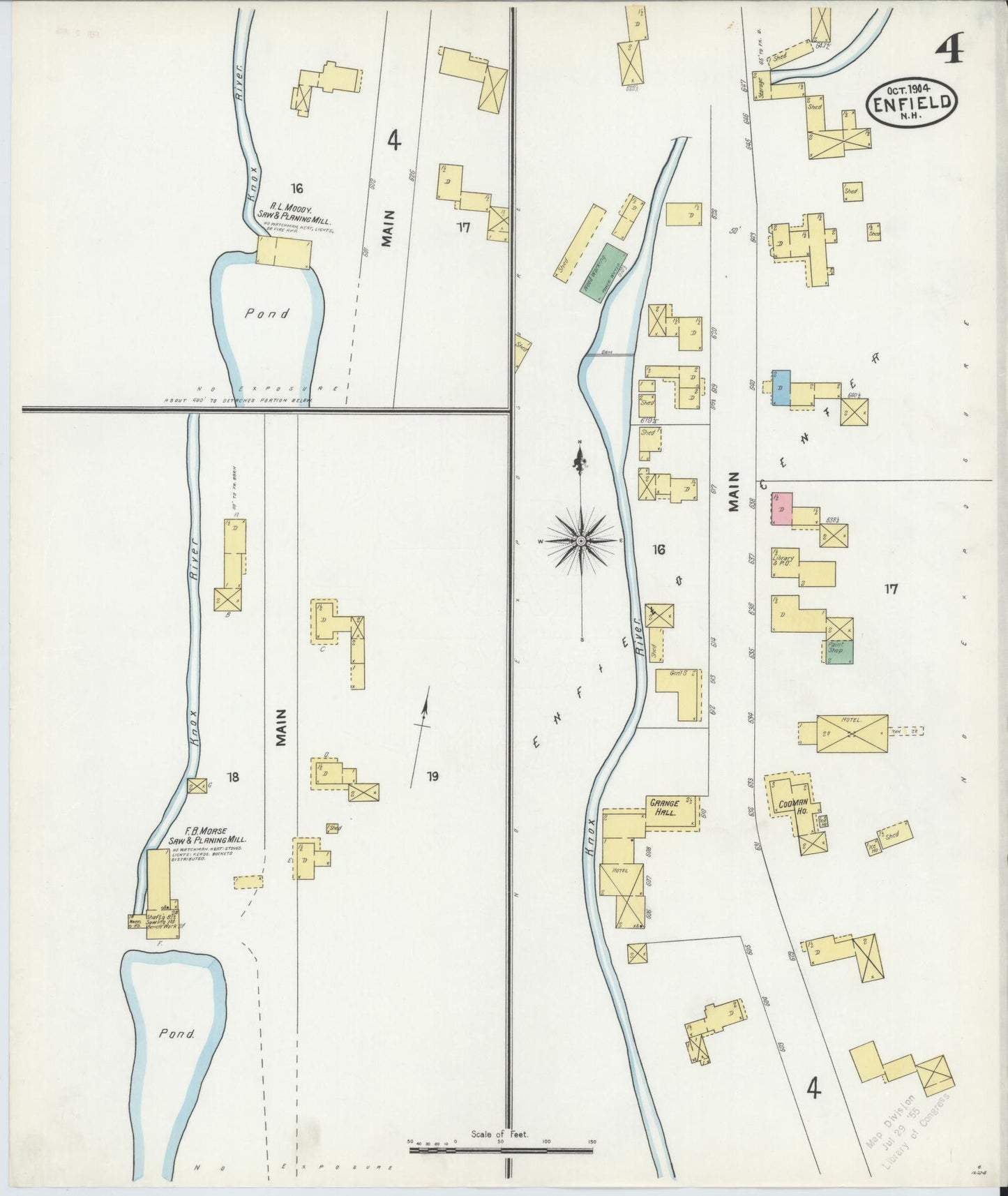 Sanborn Fire Insurance Map from Enfield, Grafton County, New Hampshire (1904), Sheet #0004 - Complete Map Set gallery image, historic Sanborn map, vintage wall art, New Hampshire New Hampshire