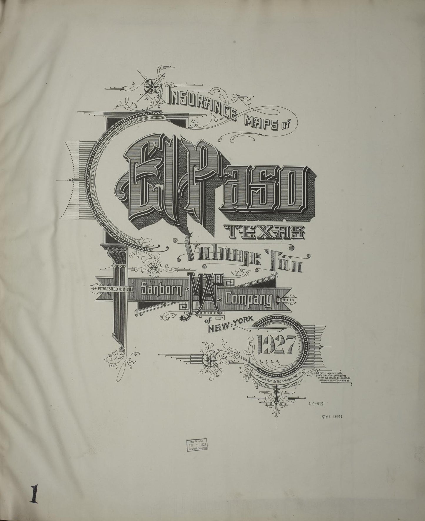 Sanborn Fire Insurance Map from El Paso, El Paso County, Texas. (1927) – Historic Sanborn Fire Insurance Map Print