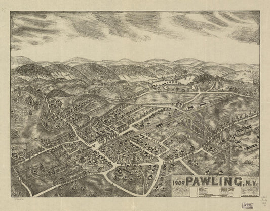1909 Pawling, N.Y. (1909) – Historic Bird’s-Eye View Panorama Print