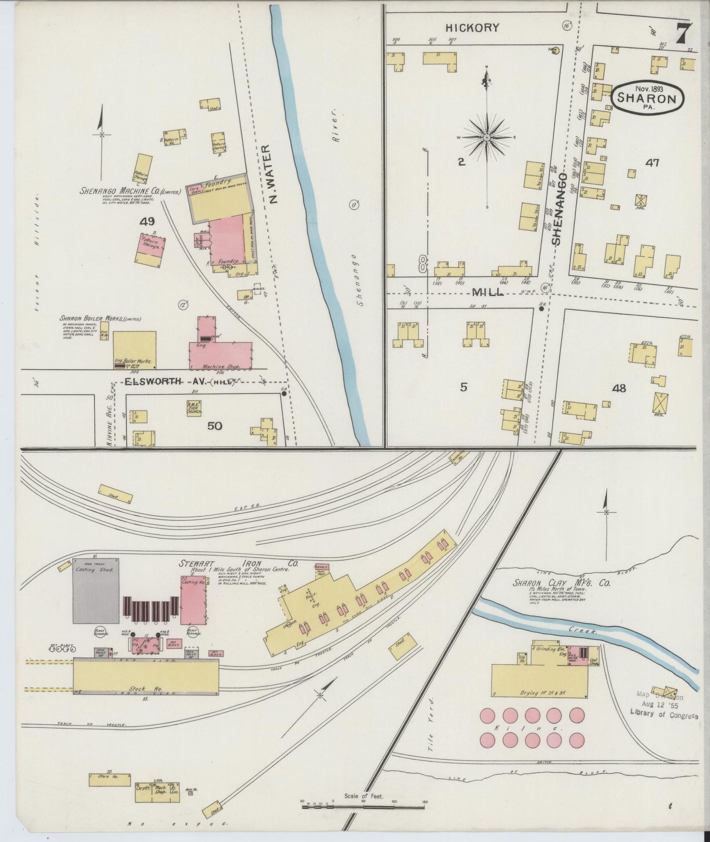 Sanborn Fire Insurance Map from Sharon, Mercer County, Pennsylvania. (1893), Sheet 7 – Historic Sanborn Fire Insurance Map Print