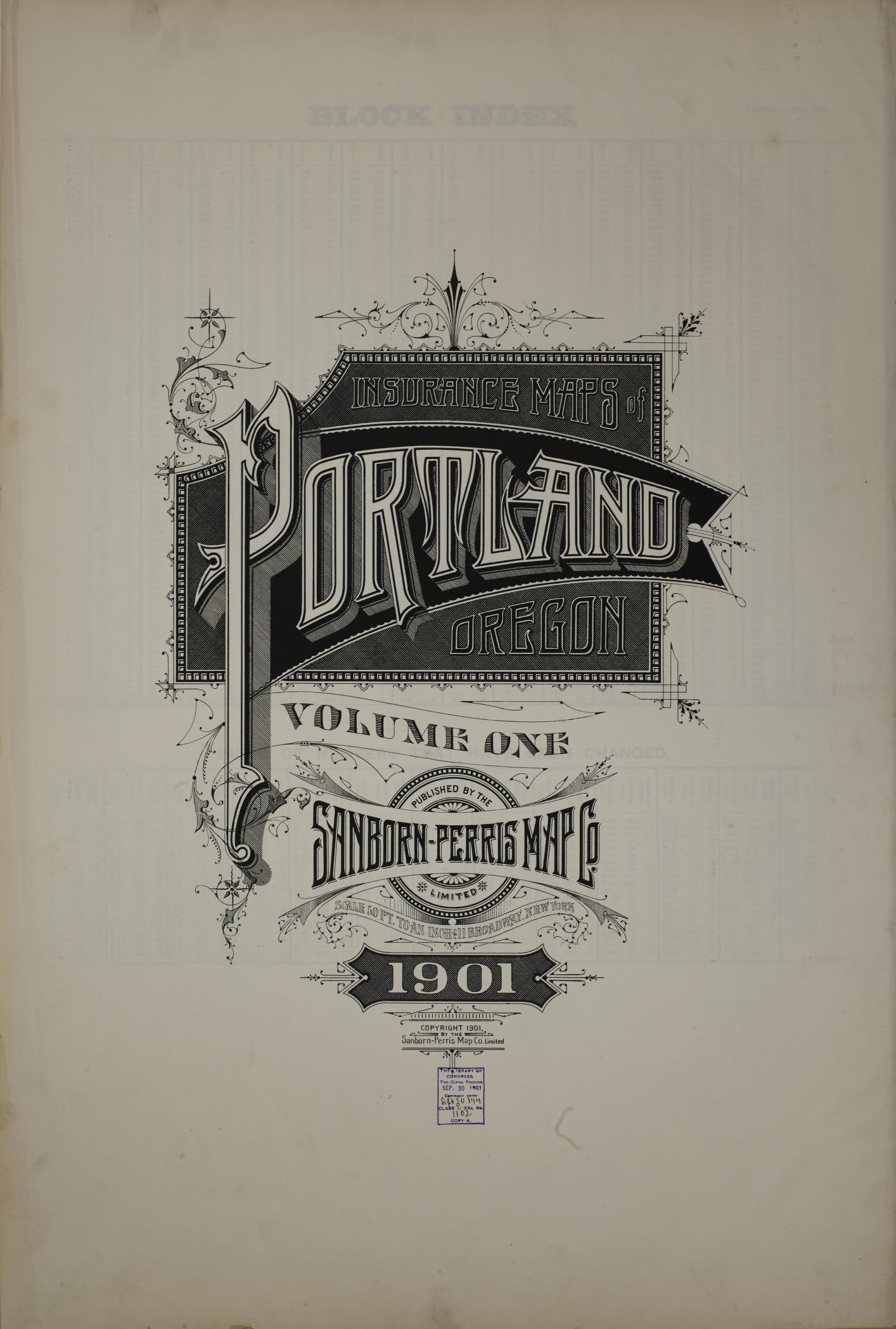 Sanborn Fire Insurance Map from Portland, Multnomah County, Oregon (1901), Sheet #0001 - Complete Map Set gallery image, historic Sanborn map, vintage wall art, Oregon Oregon