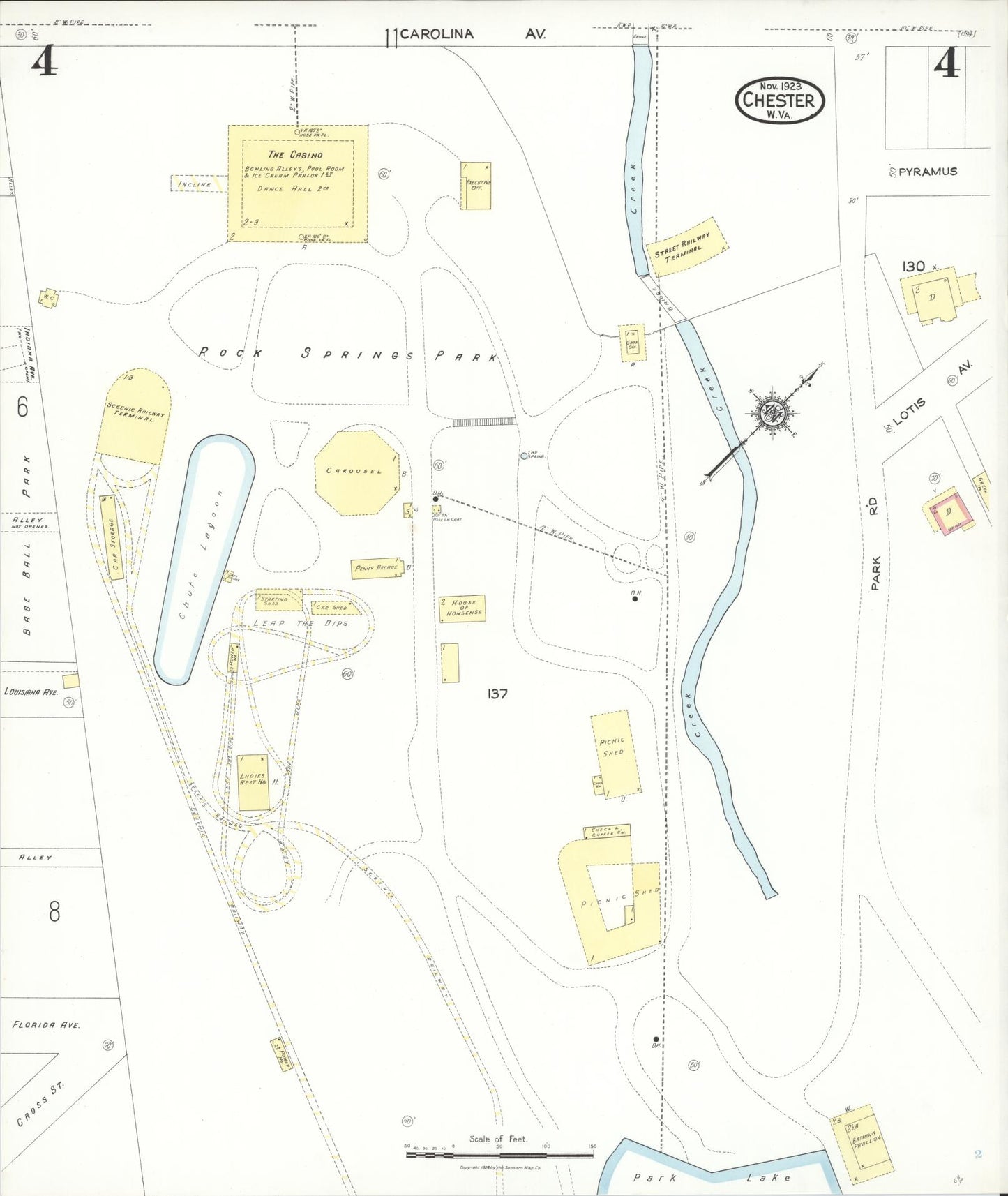 Sanborn Fire Insurance Map from Chester, Hancock County, West Virginia (1923), Sheet #0004 - Historic Sanborn Fire Insurance Map Print, vintage old map wall art, antique decor, genealogy gift, West Virginia West Virginia map