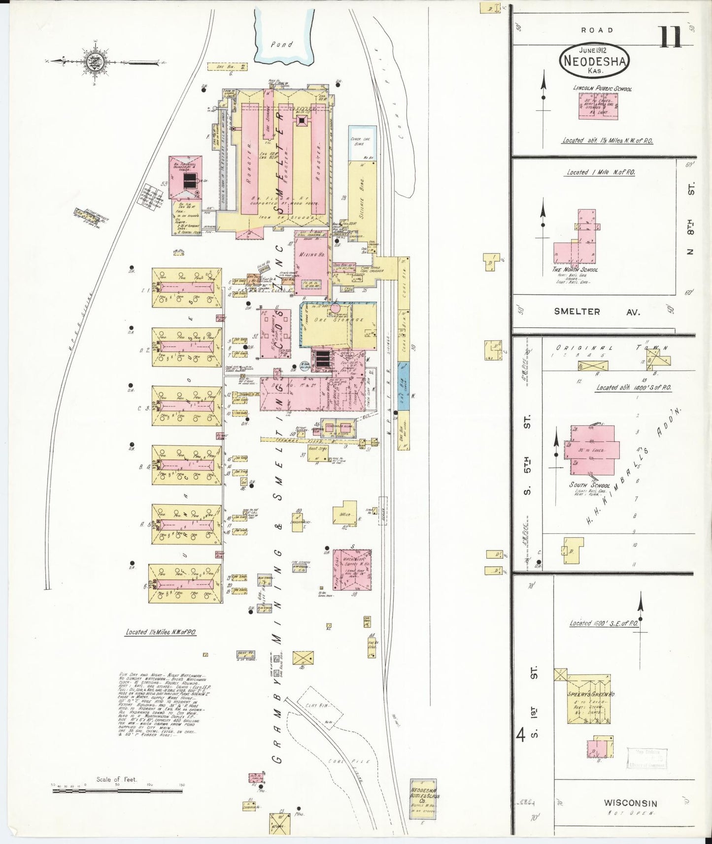 Sanborn Fire Insurance Map from Neodesha, Wilson County, Kansas (1912), Sheet #0011 - Complete Map Set gallery image, historic Sanborn map, vintage wall art, Kansas Kansas