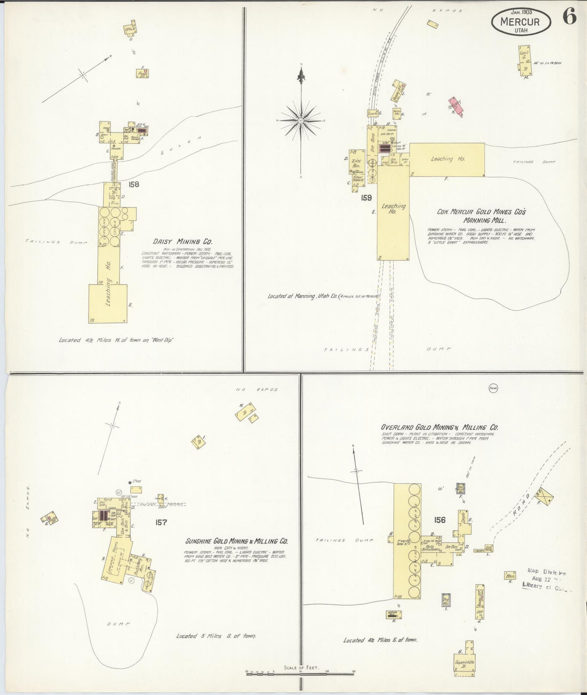Sanborn Fire Insurance Map from Mercur, Toele County, Utah (1903), Sheet #0006 - Complete Map Set gallery image, historic Sanborn map, vintage wall art, Utah Utah