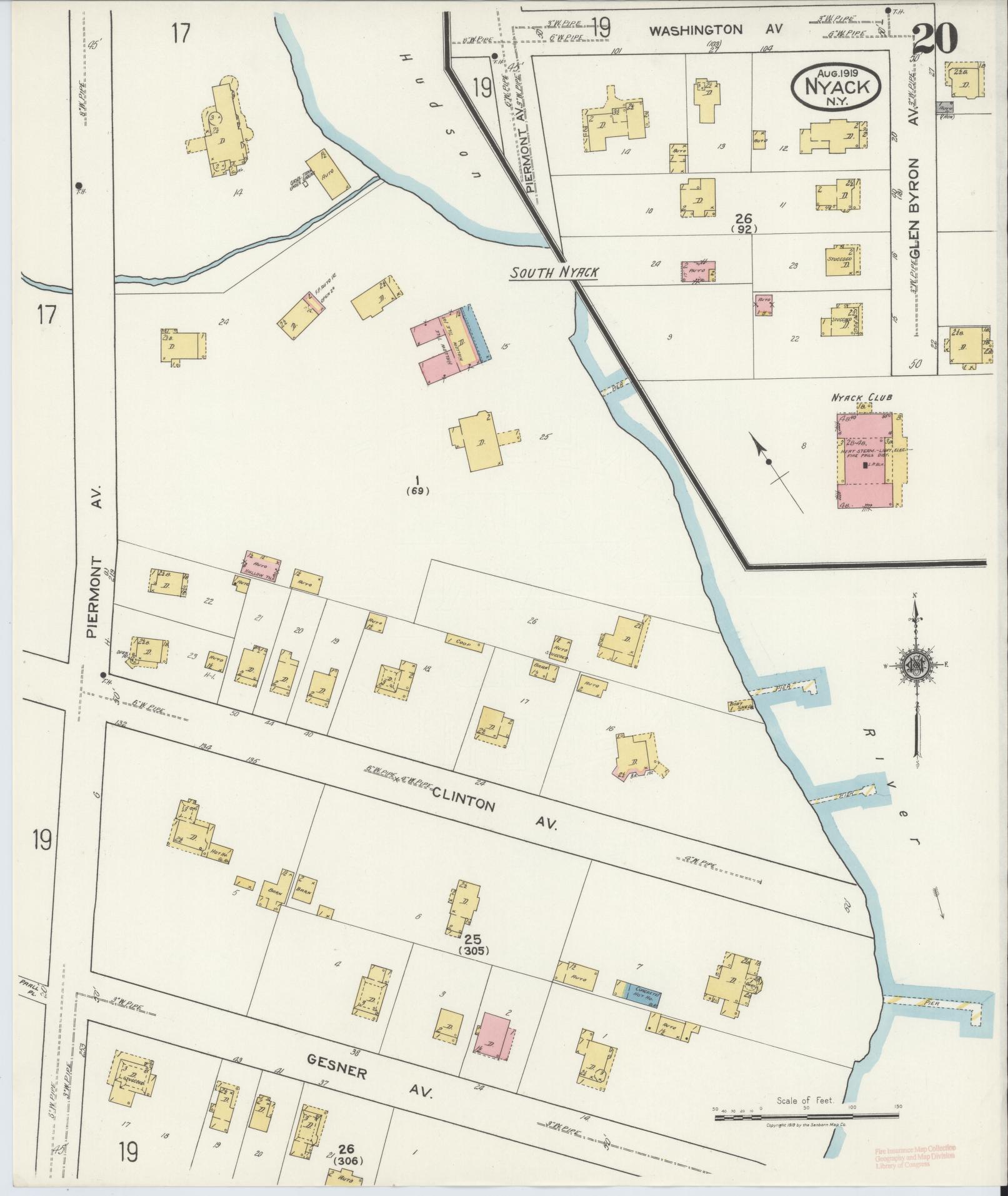 Sanborn Fire Insurance Map from Nyack, Rockland County, New York. (1919), Sheet #0020