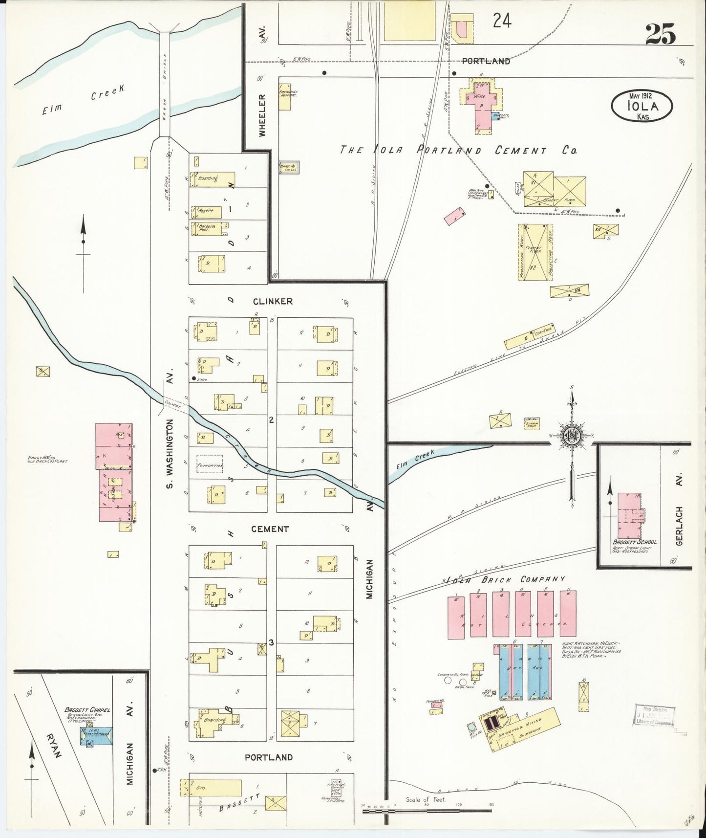 Sanborn Fire Insurance Map from Iola, Allen County, Kansas (1912), Sheet #0025 - Complete Map Set gallery image, historic Sanborn map, vintage wall art, Kansas Kansas