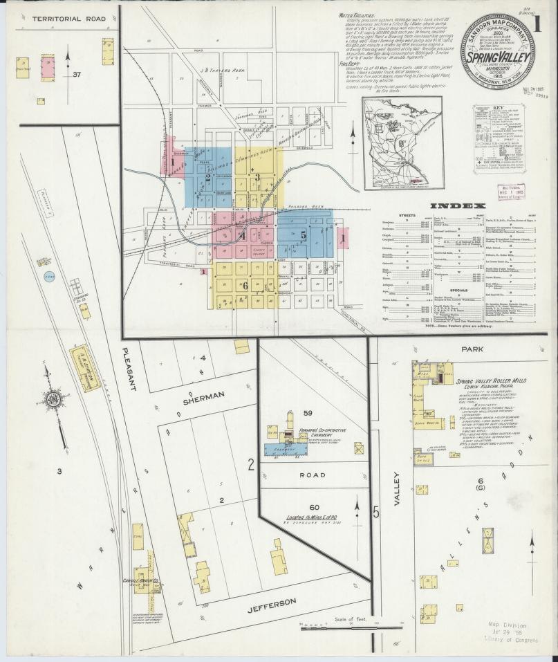 Sanborn Fire Insurance Map from Spring Valley, Fillmore County, Minnesota. (1915) – Map View
