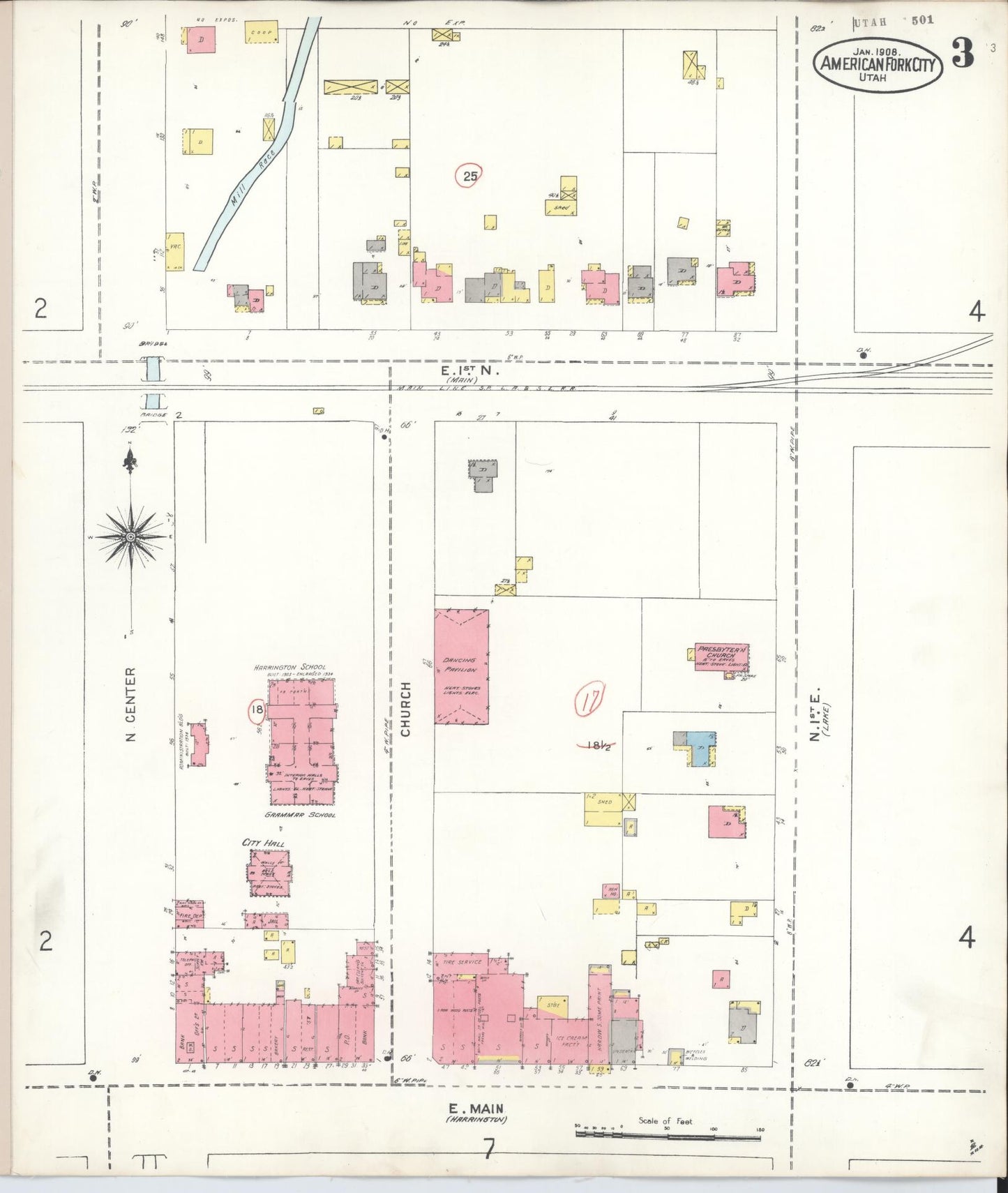 Sanborn Fire Insurance Map from American Fork, Utah County, Utah (1938), Sheet #0003 - Historic Sanborn Fire Insurance Map Print, vintage old map wall art, antique decor, genealogy gift, American Fork Utah map