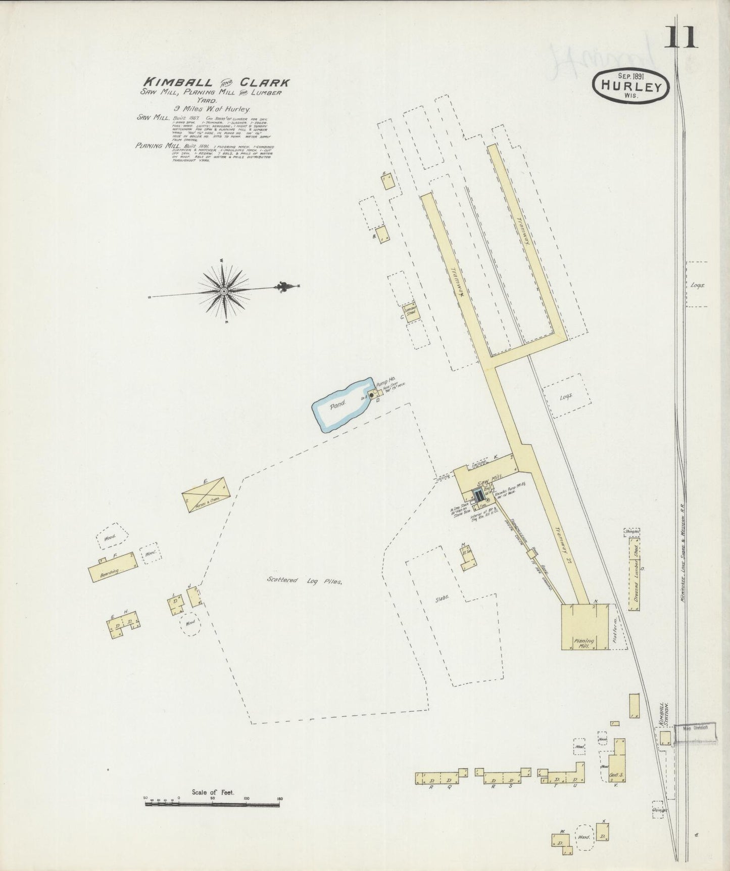 Sanborn Fire Insurance Map from Hurley, Iron County, Wisconsin (1891), Sheet #0011 - Complete Map Set gallery image, historic Sanborn map, vintage wall art, Wisconsin Wisconsin