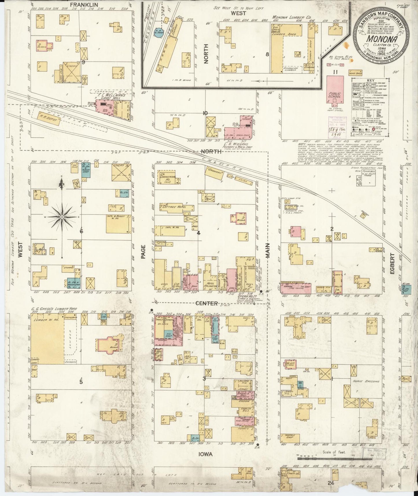 Sanborn Fire Insurance Map from Monona, Clayton County, Iowa. (1902) – Map View
