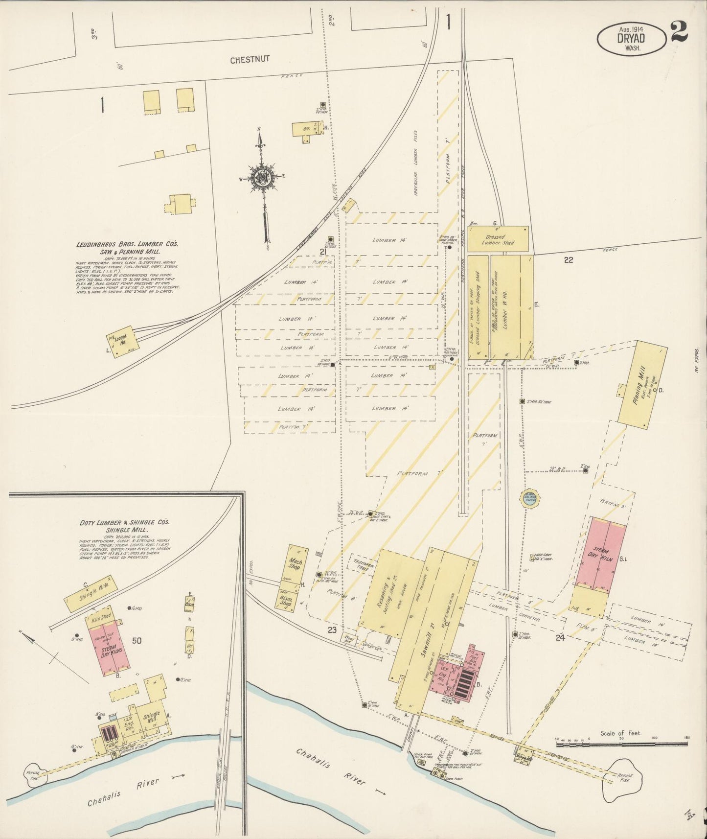 Sanborn Fire Insurance Map from Dryad, Lewis County, Washington (1914), Sheet #0002 - Complete Map Set gallery image, historic Sanborn map, vintage wall art, Washington Washington