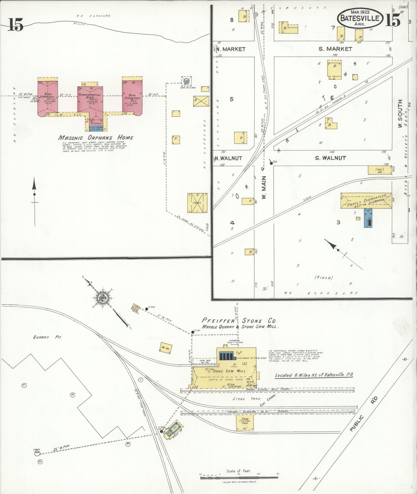 Sanborn Fire Insurance Map from Batesville, Independence County, Arkansas (1923), Sheet #0015 - Complete Map Set gallery image, historic Sanborn map, vintage wall art, Arkansas Arkansas
