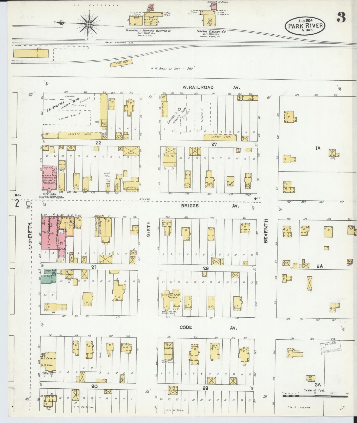 Sanborn Fire Insurance Map from Park River, Walsh County, North Dakota (1904), Sheet #0005 - Complete Map Set gallery image, historic Sanborn map, vintage wall art, North Dakota North Dakota