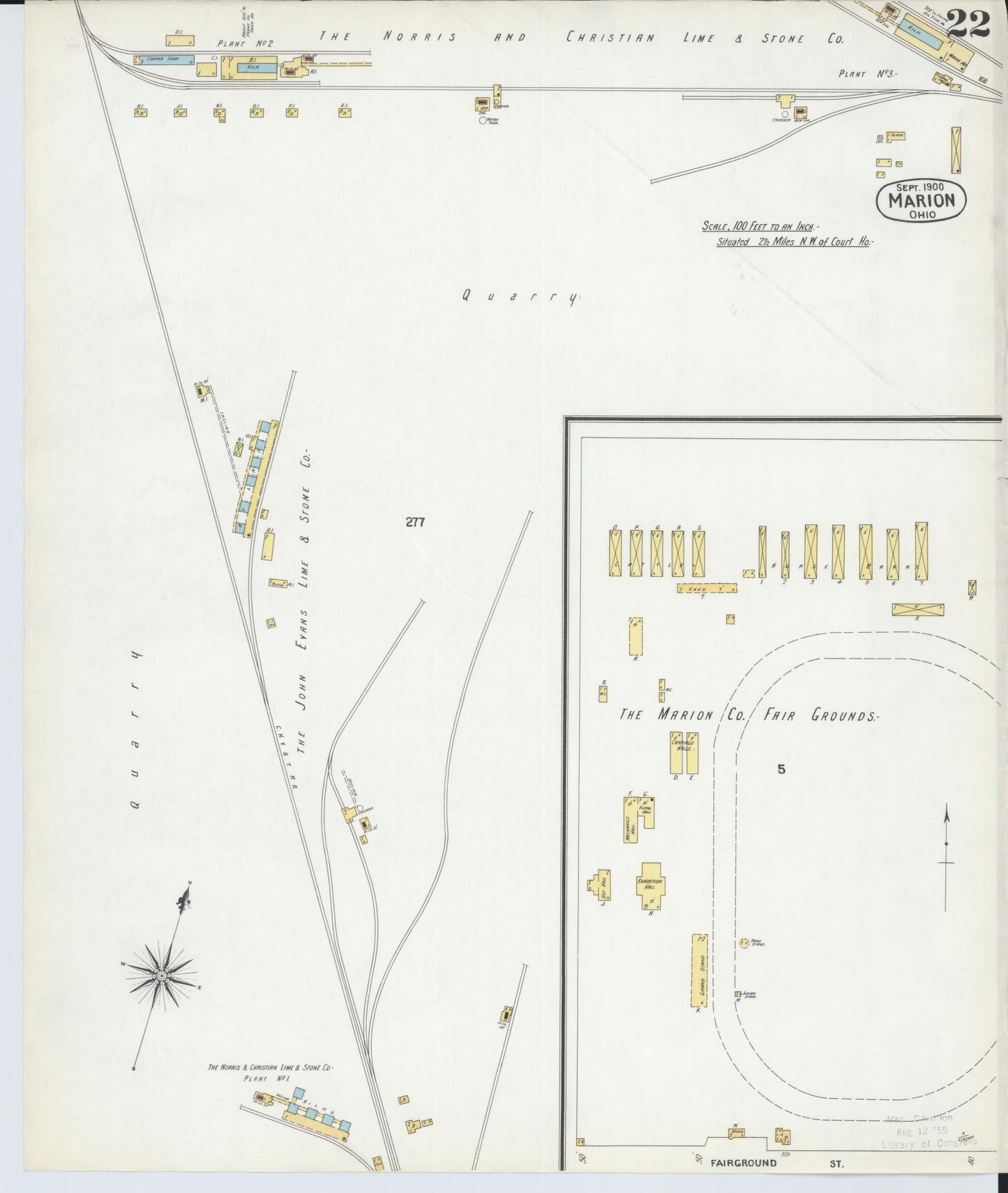Sanborn Fire Insurance Map from Marion, Marion County, Ohio (1900), Sheet #0022 - Complete Map Set gallery image, historic Sanborn map, vintage wall art, Ohio Ohio