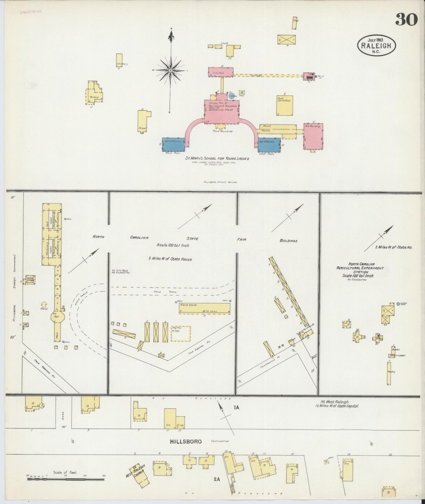 Sanborn Fire Insurance Map from Raleigh, Wake County, North Carolina (1903), Sheet #0030 - Complete Map Set gallery image, historic Sanborn map, vintage wall art, North Carolina North Carolina