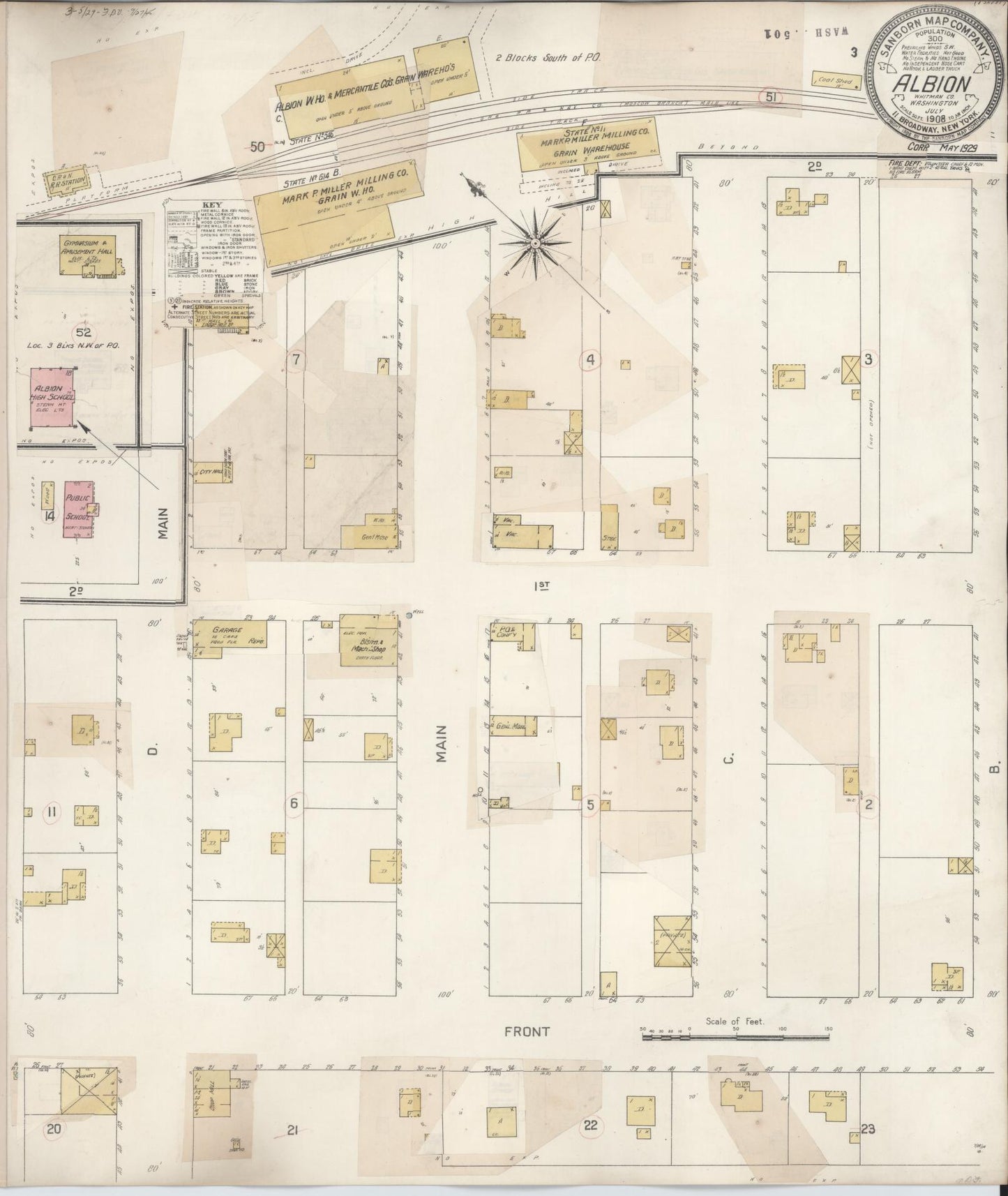 Sanborn Fire Insurance Map from Albion, Whitman County, Washington. (1929) – Historic Sanborn Fire Insurance Map Print