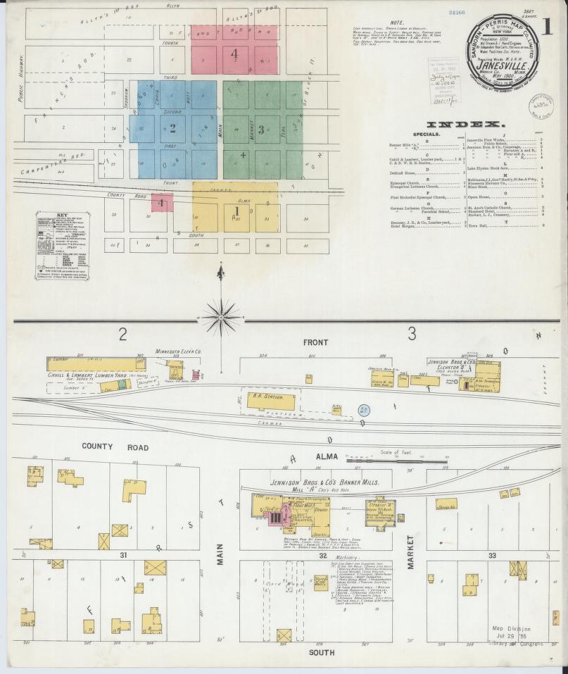 Sanborn Fire Insurance Map from Janesville, Waseca County, Minnesota. (1900) – Map View